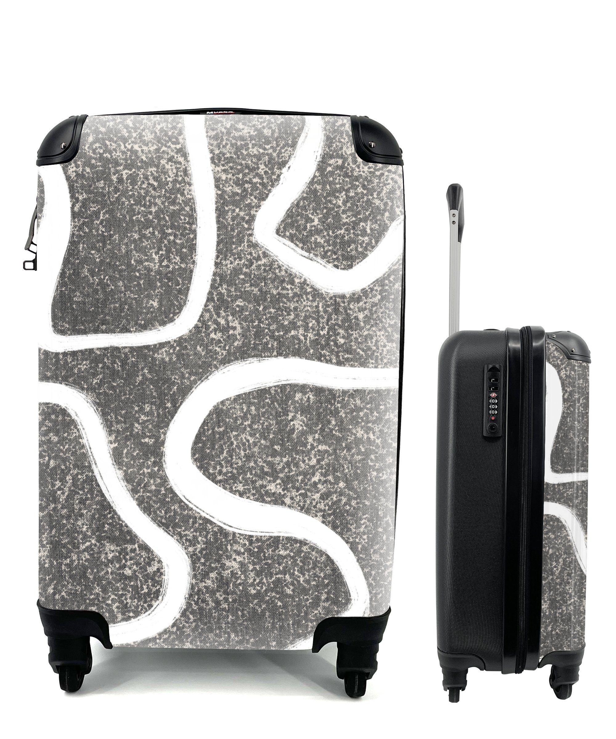 Handgepäck mit für Minimalismus Reisetasche Handgepäckkoffer Ferien, Rollen, Trolley, 4 - Design, - Abstrakt rollen, Reisekoffer MuchoWow