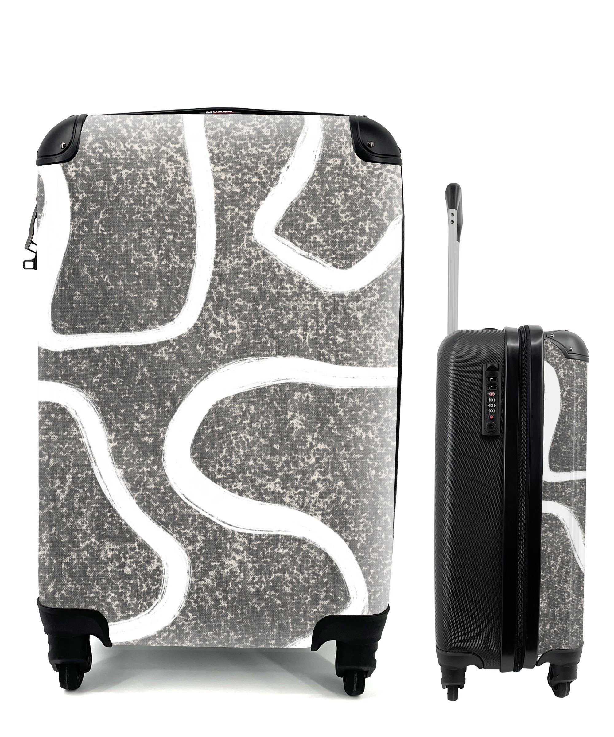 MuchoWow Handgepäckkoffer Reisetasche Design, Ferien, für Reisekoffer Minimalismus Rollen, Trolley, Handgepäck - mit rollen, 4 - Abstrakt