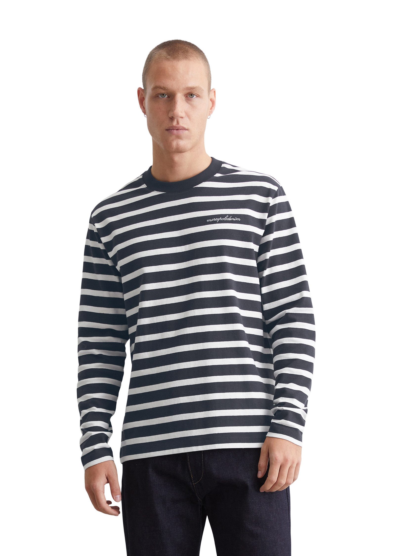 Marc O'Polo DENIM Langarmshirt aus schwerem Bio-Baumwoll-Jersey