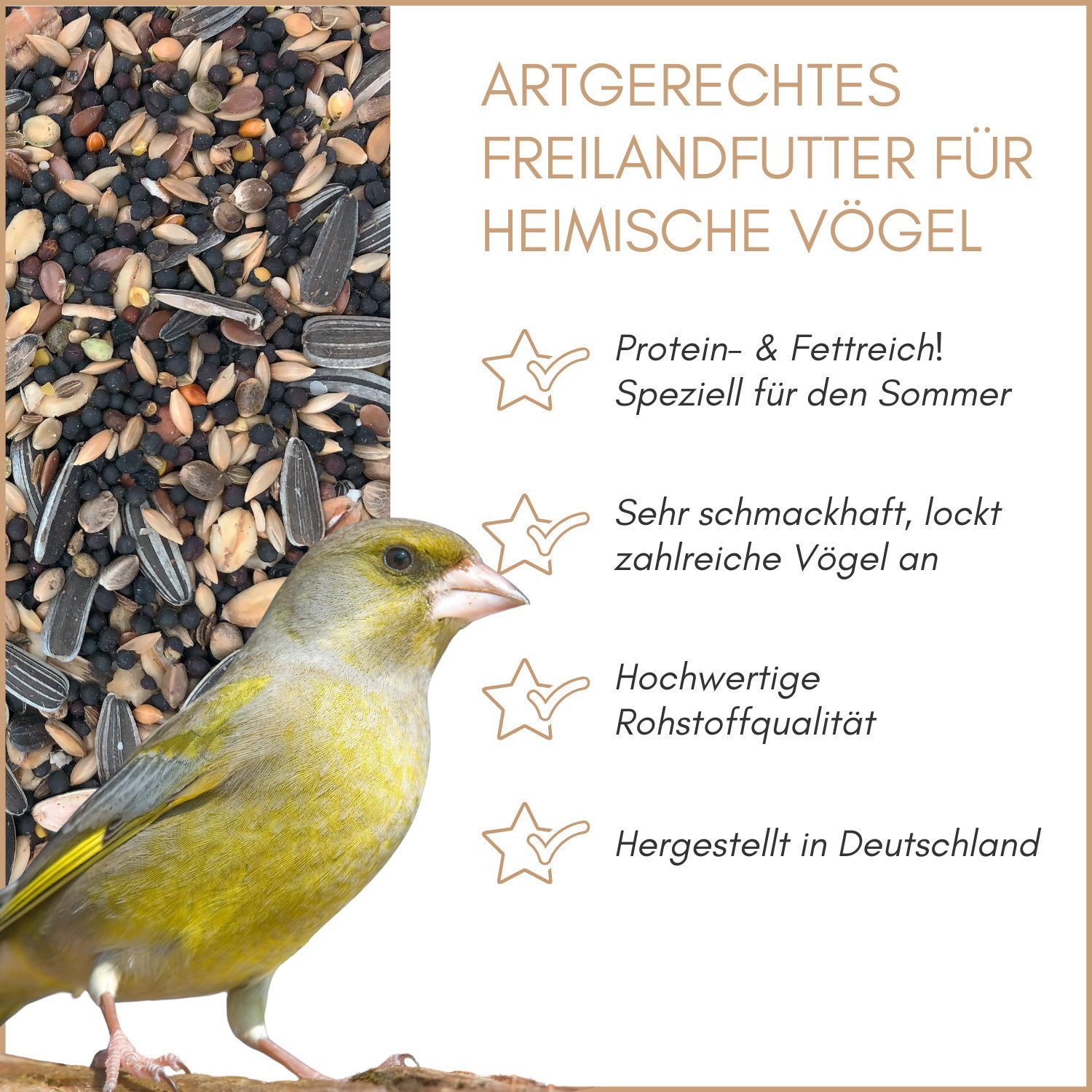Supravit Freilandfutter für Vögel - Energiereiches & proteinreiches Vogelfutter, Hauptfutter für: Nutz-/ Wildtier
