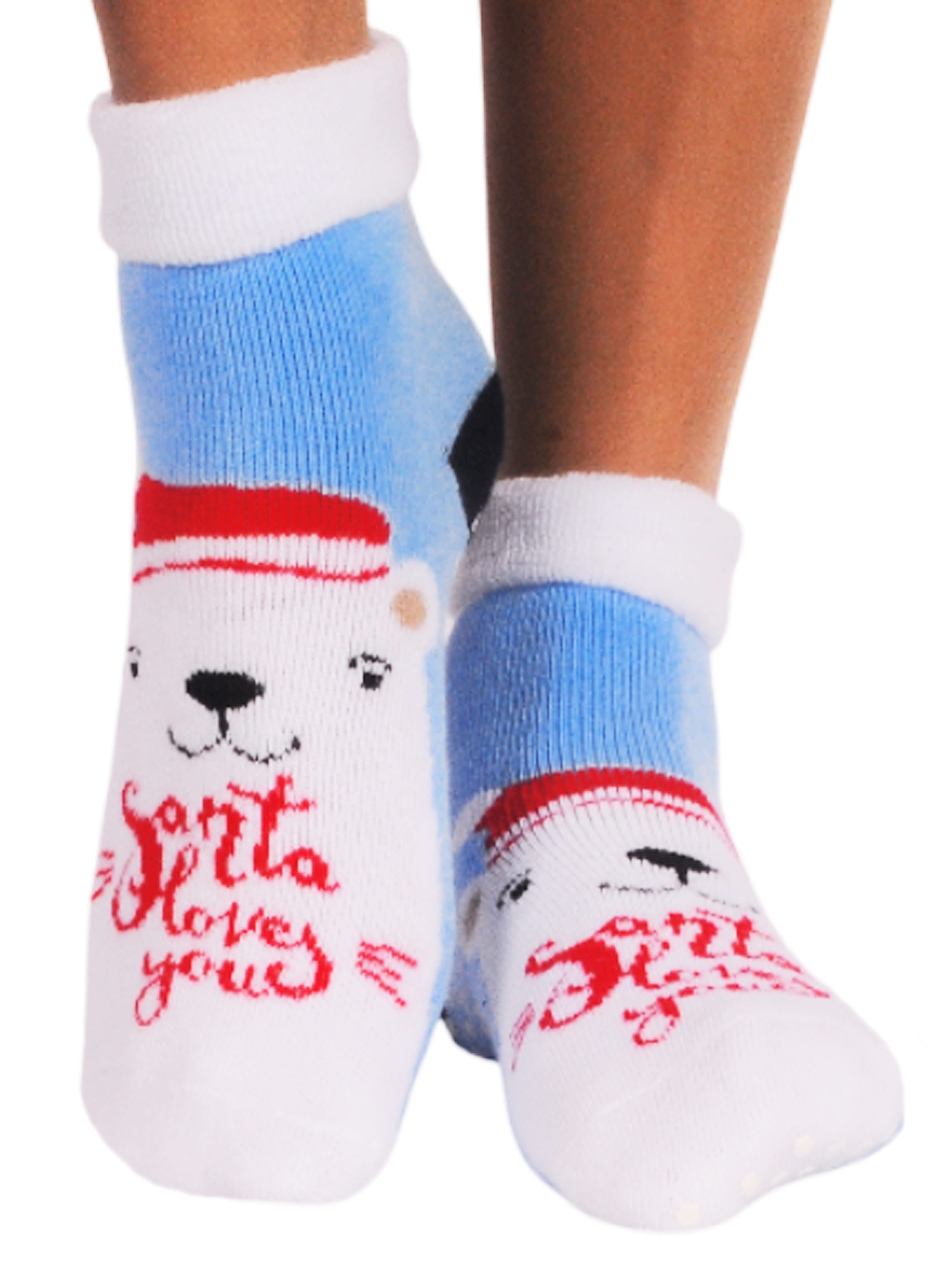 Thermosocken Socken mit ABS aus Frottee Strümpfe weihnachtlich Weihnachtssocken