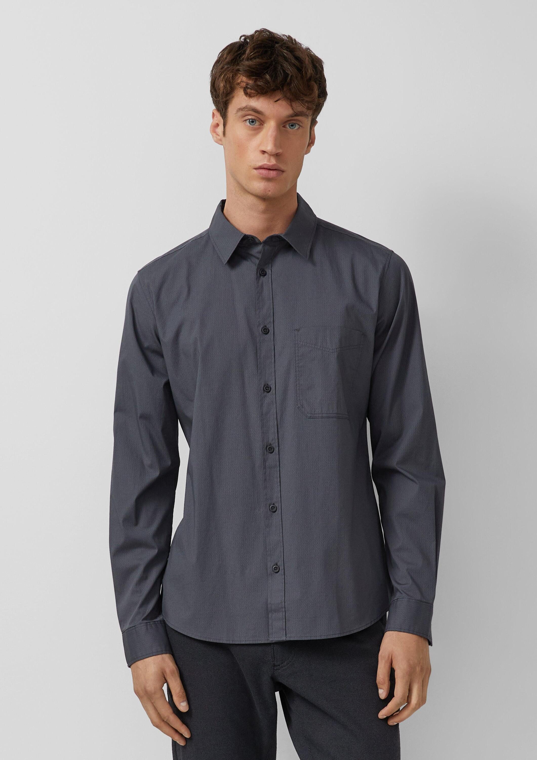 s.Oliver Langarmhemd Hemd Slim Fit: Gemustertes Hemd mit Kentkragen günstig online kaufen