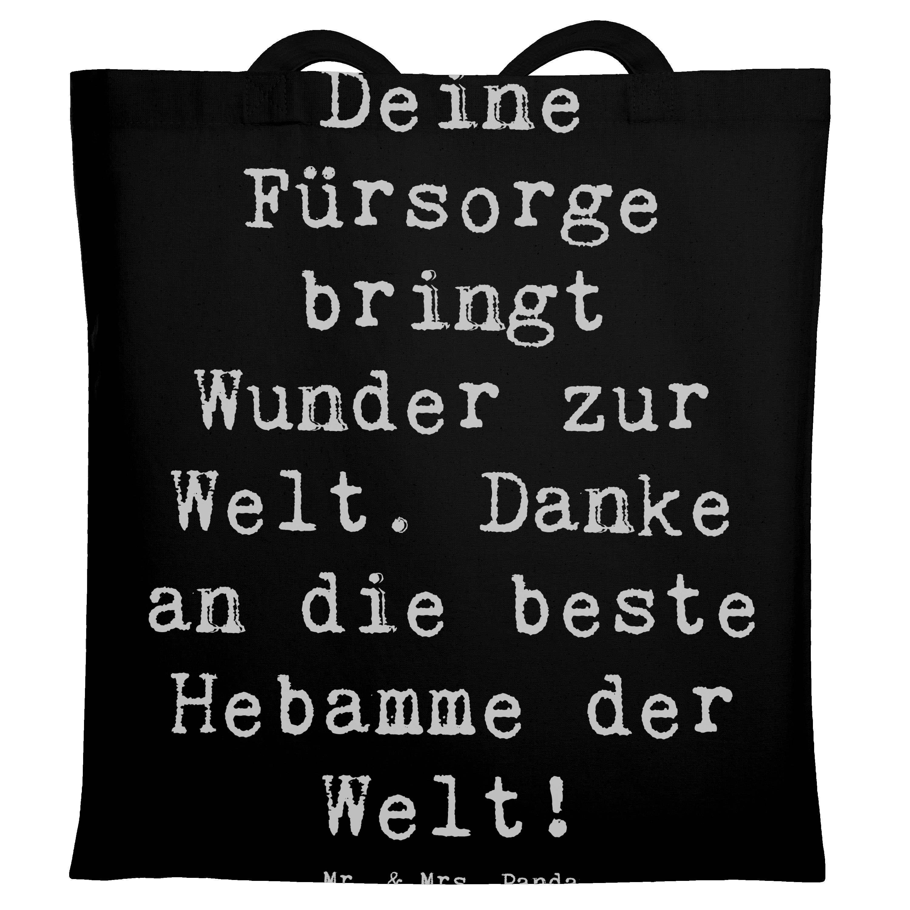 Tragetasche Beste Hebamme - Schwarz - Geschenk, Hebammen-Dank, Dankeschön, Liebe