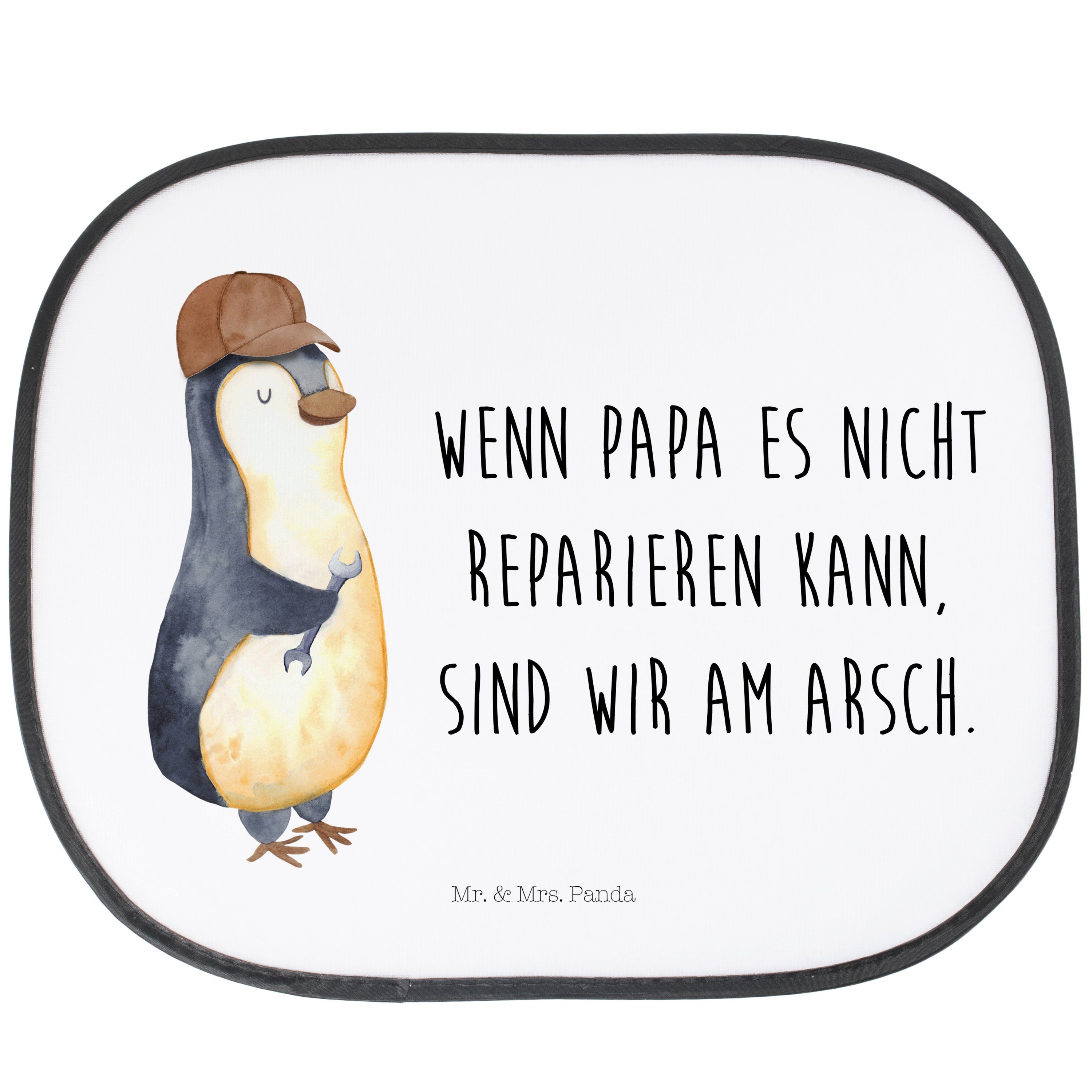 Sonnenschutz Wenn Papa es nicht reparieren kann, sind wir am Arsch - Weiß - Gesche, Mr. & Mrs. Panda, Seidenmatt