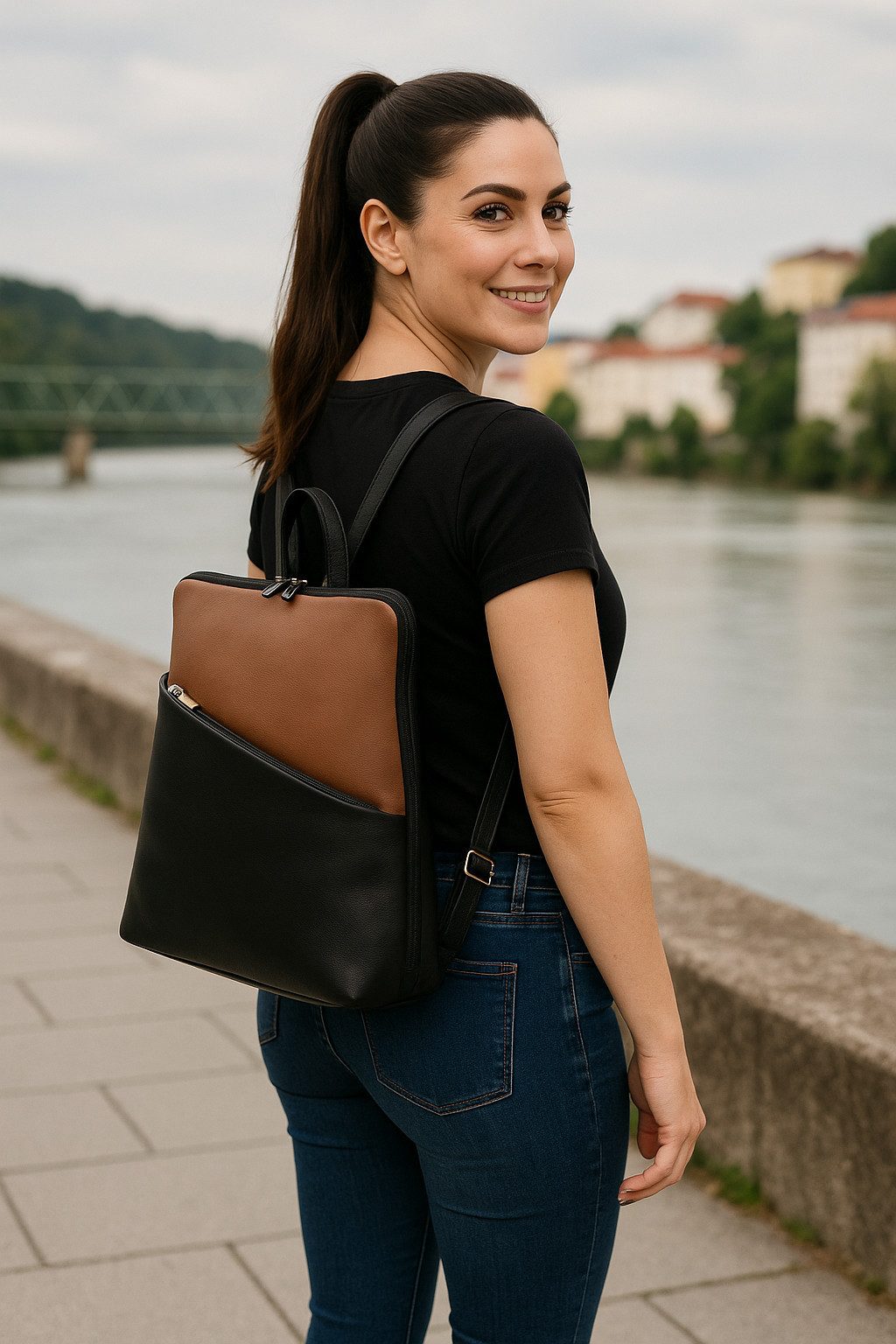Cinino Cityrucksack Carlotta, Lederrucksack günstig online kaufen