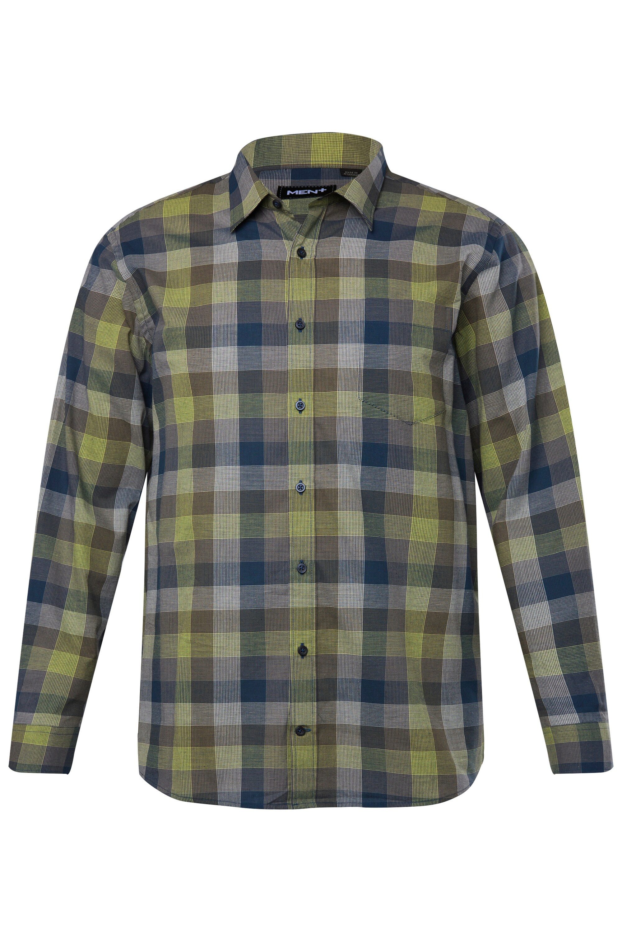 Men Plus Kurzarmhemd Men+ Karohemd Langarm Kentkragen Comfort Fit günstig online kaufen