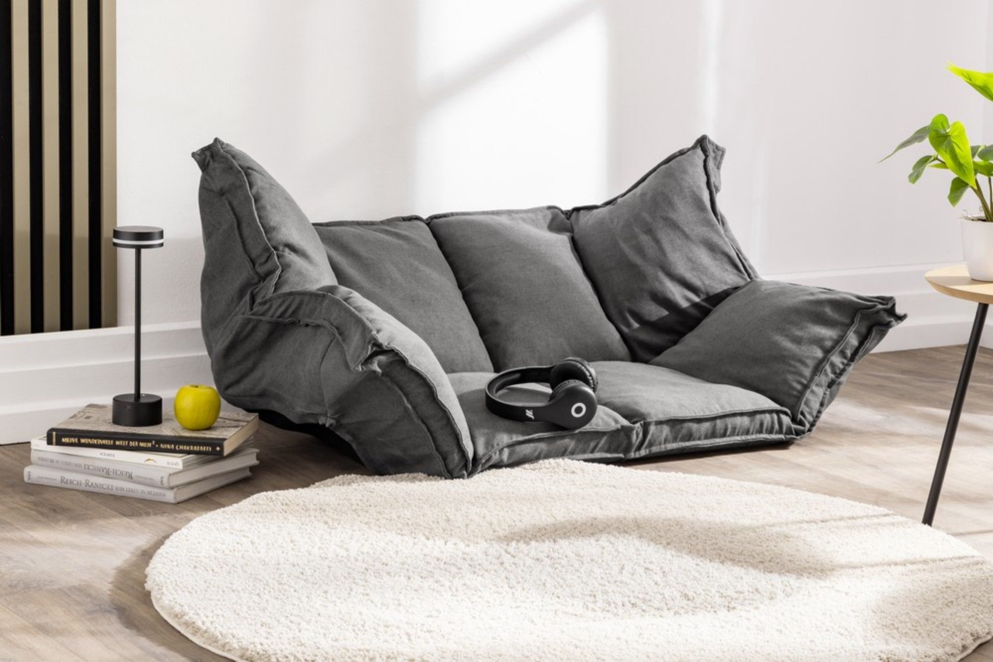 Happy Home Schlafsofa Verstellbarer 2in1 Bodensessel mit Rückenlehne und Sofabett-Funktion