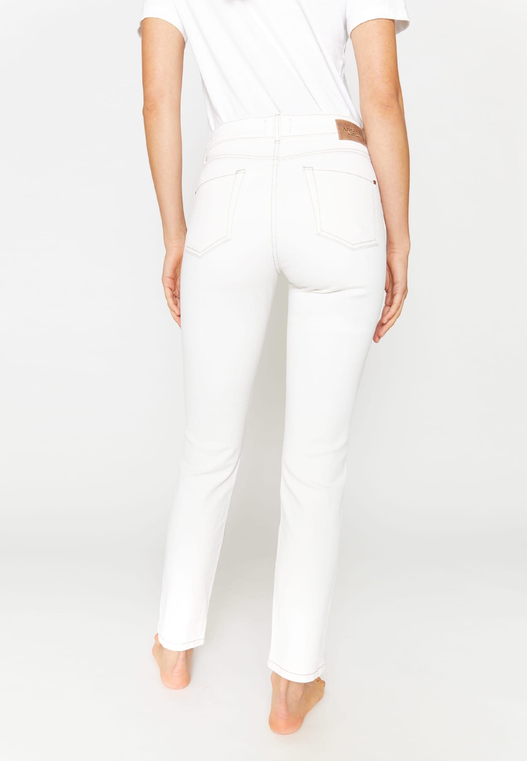 ANGELS Straight-Jeans Cici mit Label-Applikationen Jeans mit Kontrastnähten