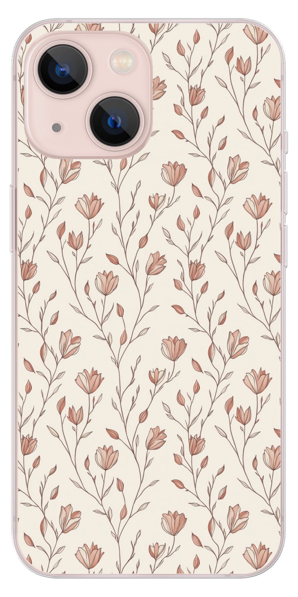 MuchoWow Handyhülle für Apple iPhone 13 mini Muster - Klassisch - Rosa, Smartphone-Bumper, Print, Handy Schutzhülle Dünn