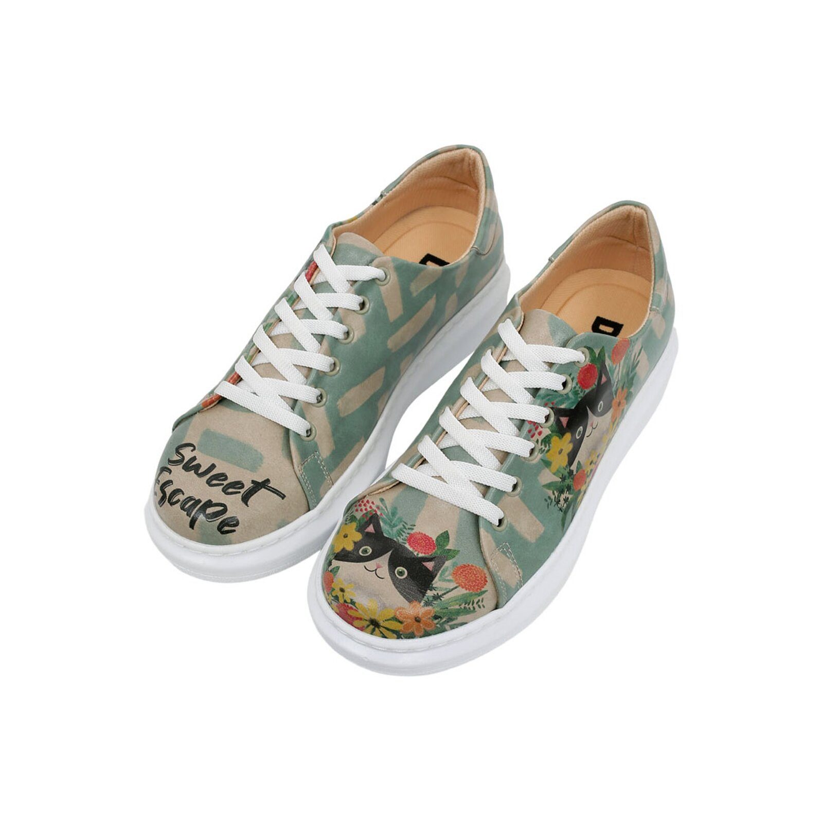 DOGO Myra Low-Top Sneaker Smell The Flowers Damen Sneaker, Myra Plateausneaker Handgefertigt