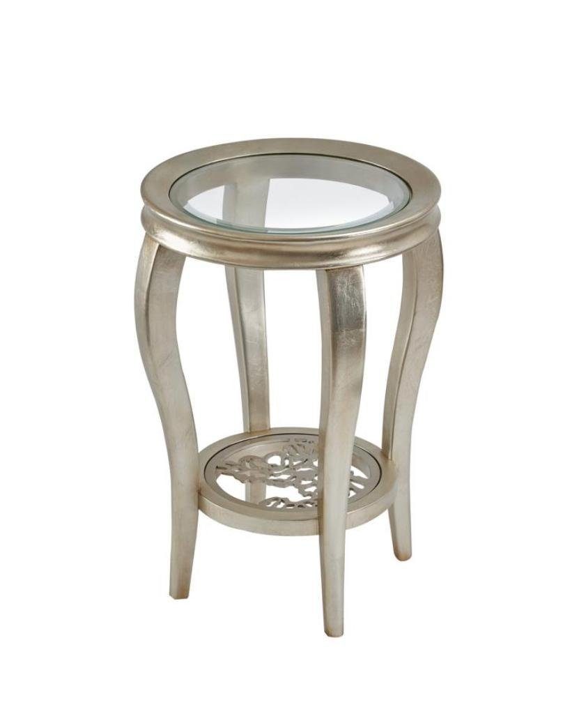 JVmoebel Beistelltisch Goldener Beistelltisch Runder Tisch Design Couchtisch Glastisch (Glastisch), Made in Europe