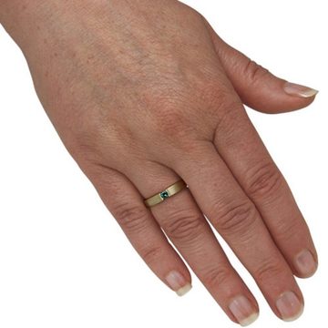 SKIELKA DESIGNSCHMUCK Goldring Gold Ring mit natürlichem Alexandrit 3,3 mm (Gelbgold 585) mit intens, hochwertige Goldschmiedearbeit aus Deutschland