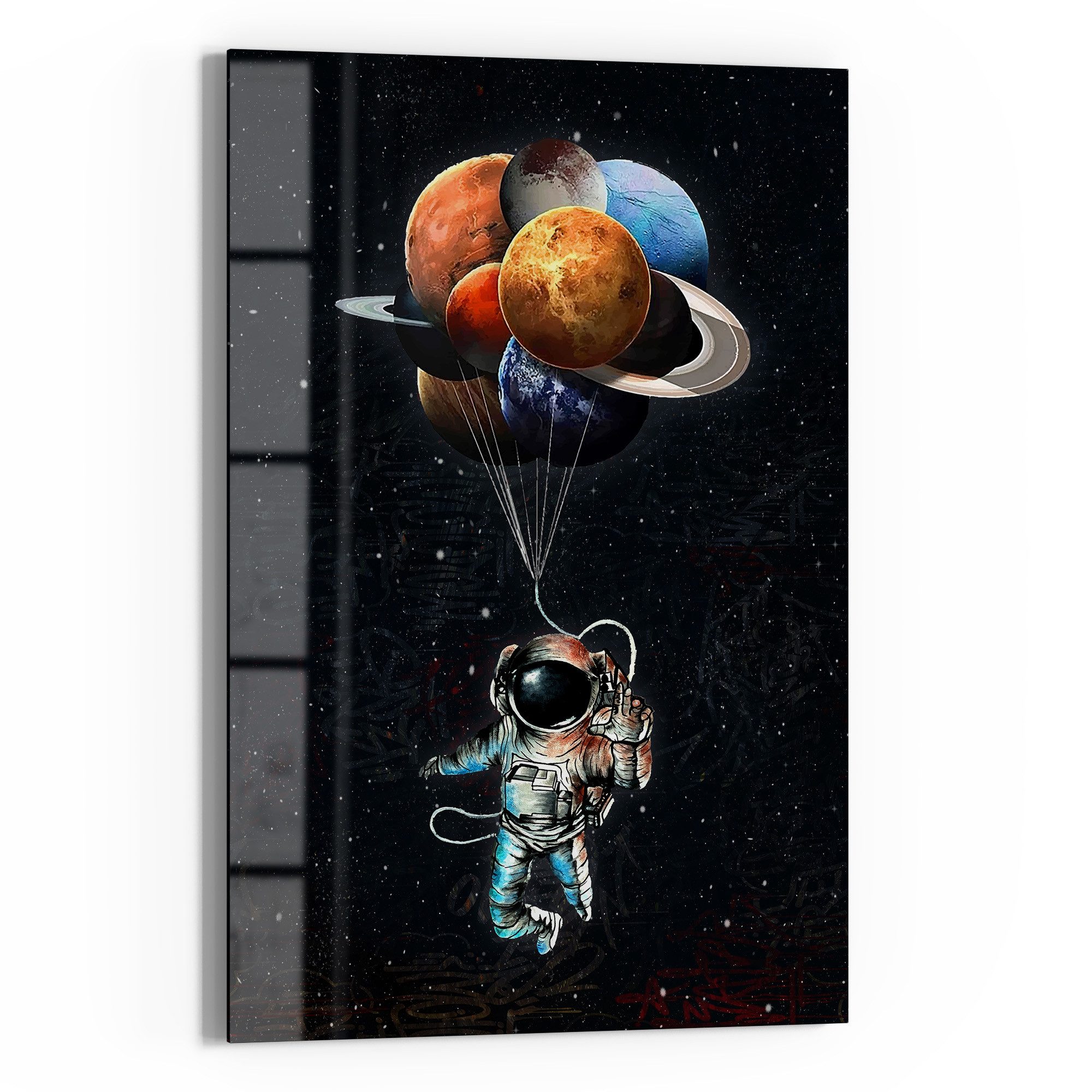 DEQOART Magnettafel 'Kosmisches Abenteuer', Whiteboard Pinnwand beschreibbar