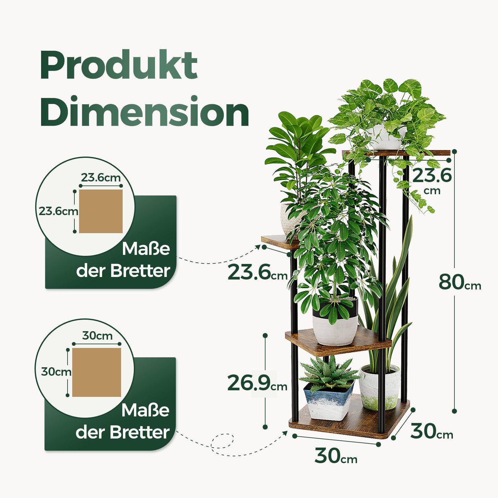 Bamworld Blumenständer Pflanzenständer, Pflanzenregal, Modernes Regal für I günstig online kaufen
