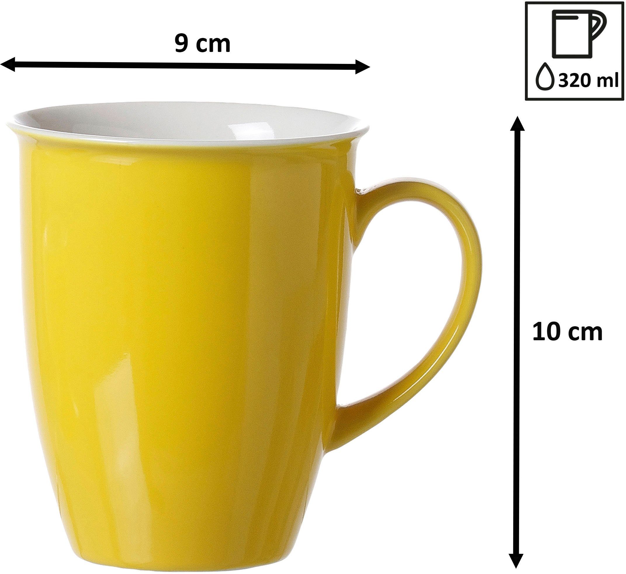 Ritzenhoff & Breker Becher Doppio, 4-tlg., Porzellan, 4-teilig