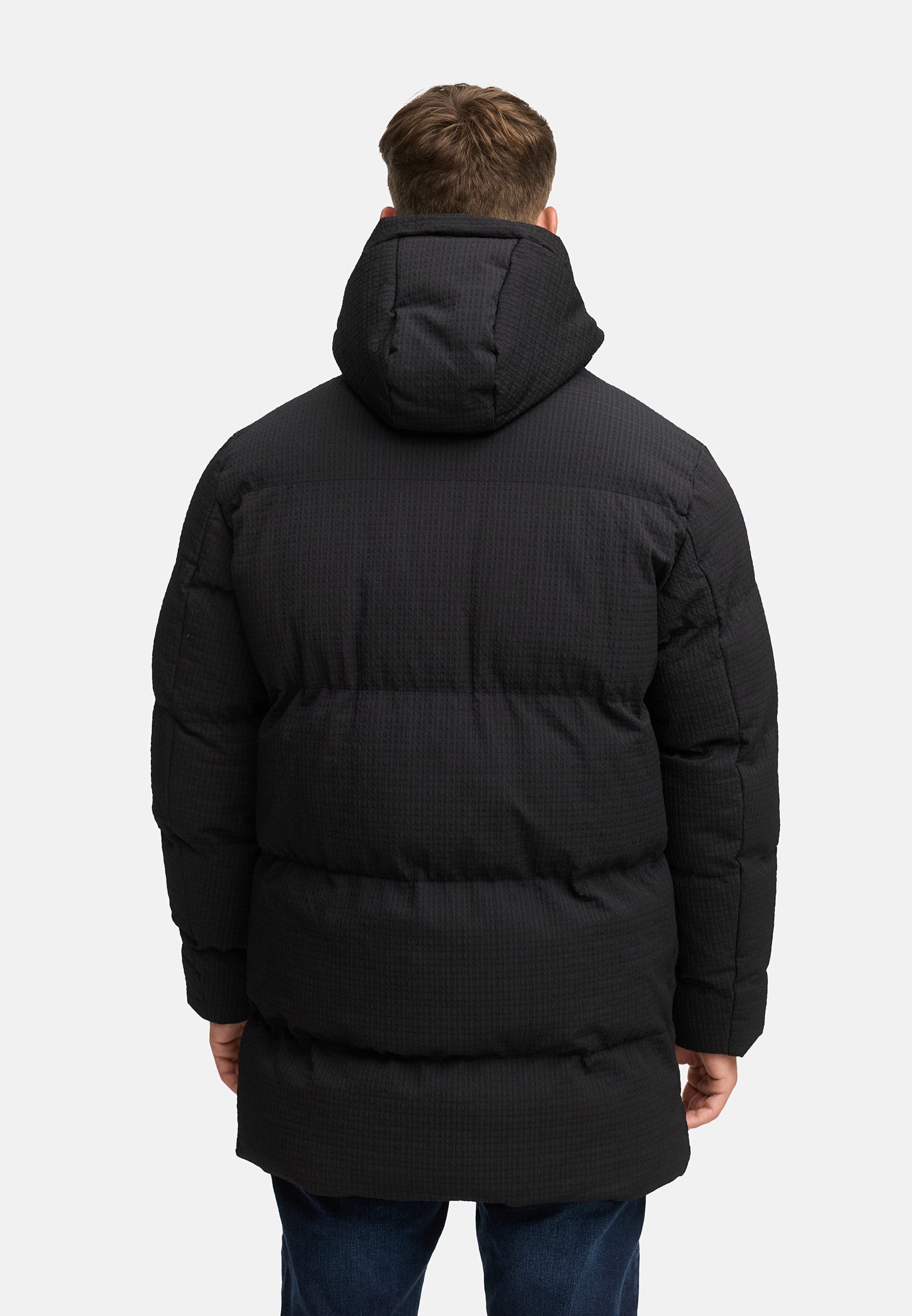Indicode Wintermantel Herren INLondoy Jacke Winter Herrenjacke Parka mit markanter Struktur und Kapuze