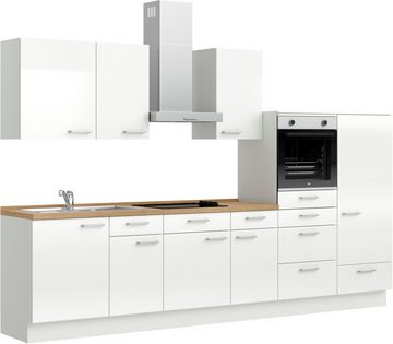 nobilia® Küchenzeile "Flash basic", vormontiert, Ausrichtung wählbar, Breite 330 cm, ohne E-Geräte