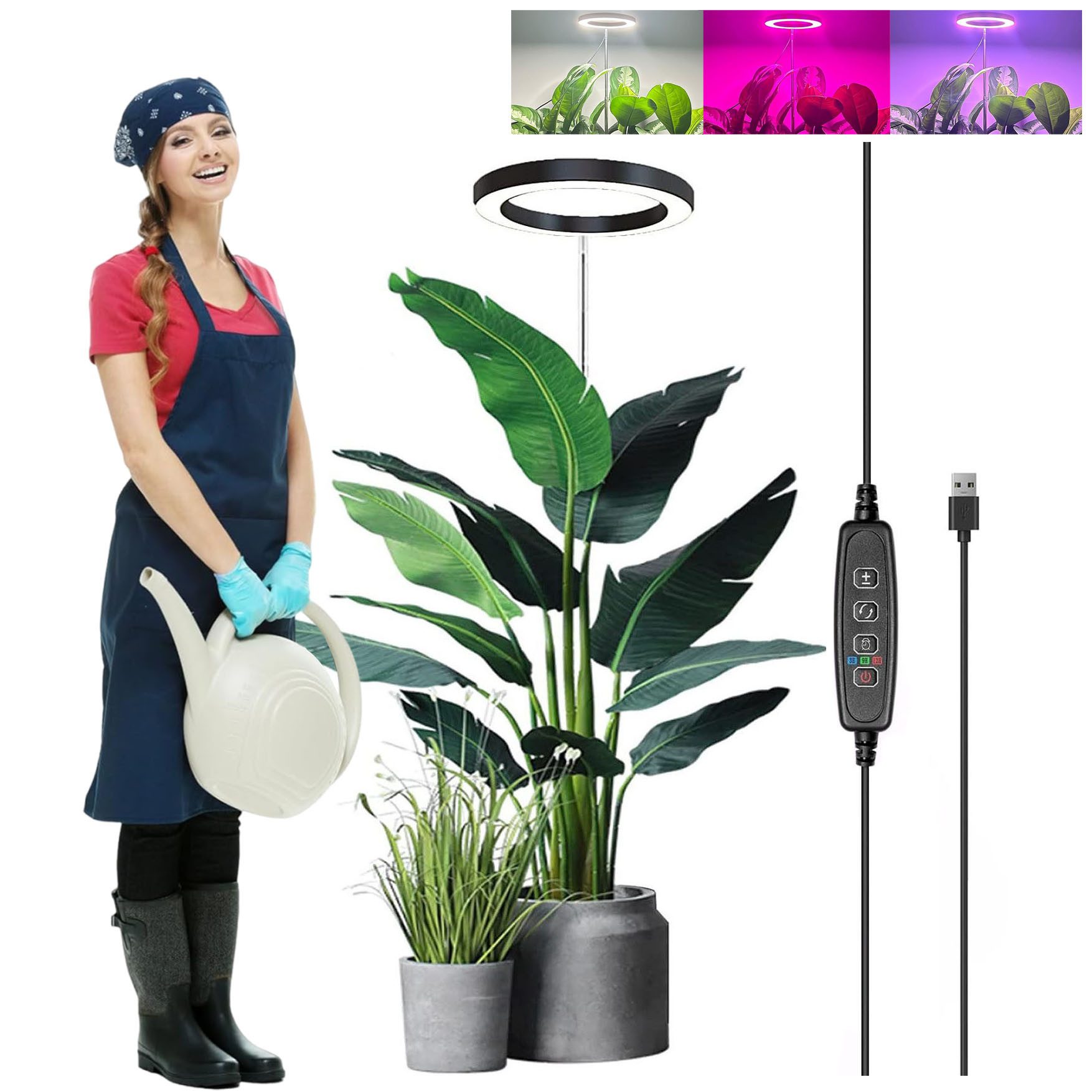 LMaxhome Pflanzenlampe 72LEDs Vollspektrum Wachstumslampe 35-155CM günstig online kaufen