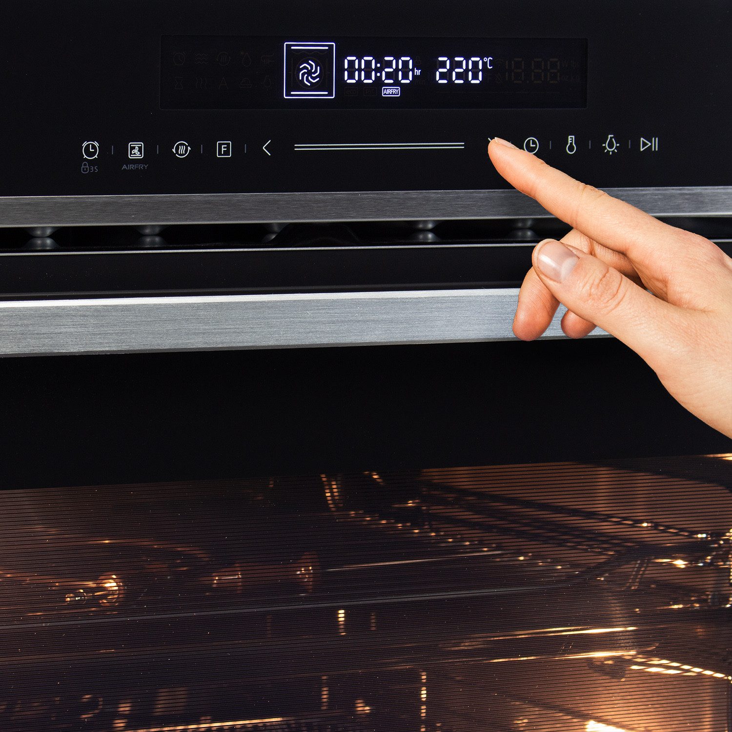 KKT KOLBE Einbaubackofen Airfryer Backofen Elektroherd EB8017ED mit Heißluftfritteuse, mit 2-fach Teleskopauszug, DampfClean, Katalytische Platten, 60cm / Einbaubackofen / Heißluft / Kochmulde / Katalyse-Reinigung