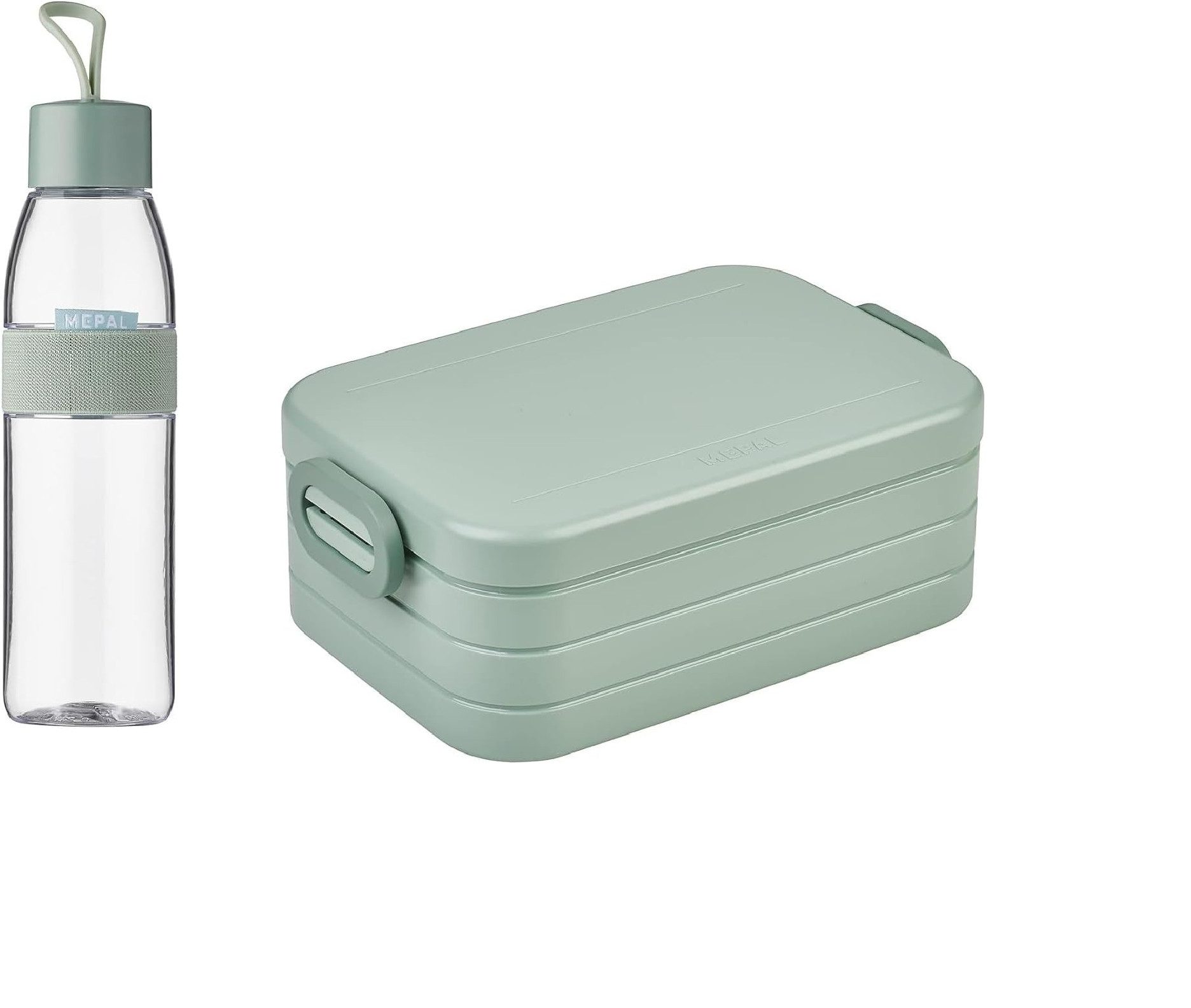 Mepal Lunchbox Lunchbox mit Trennwand und 500 ml Trinkflasche für Mealprep, Kohlensäuregeeignet, auslaufsicher, bruchfestes Material, Nordic Sage
