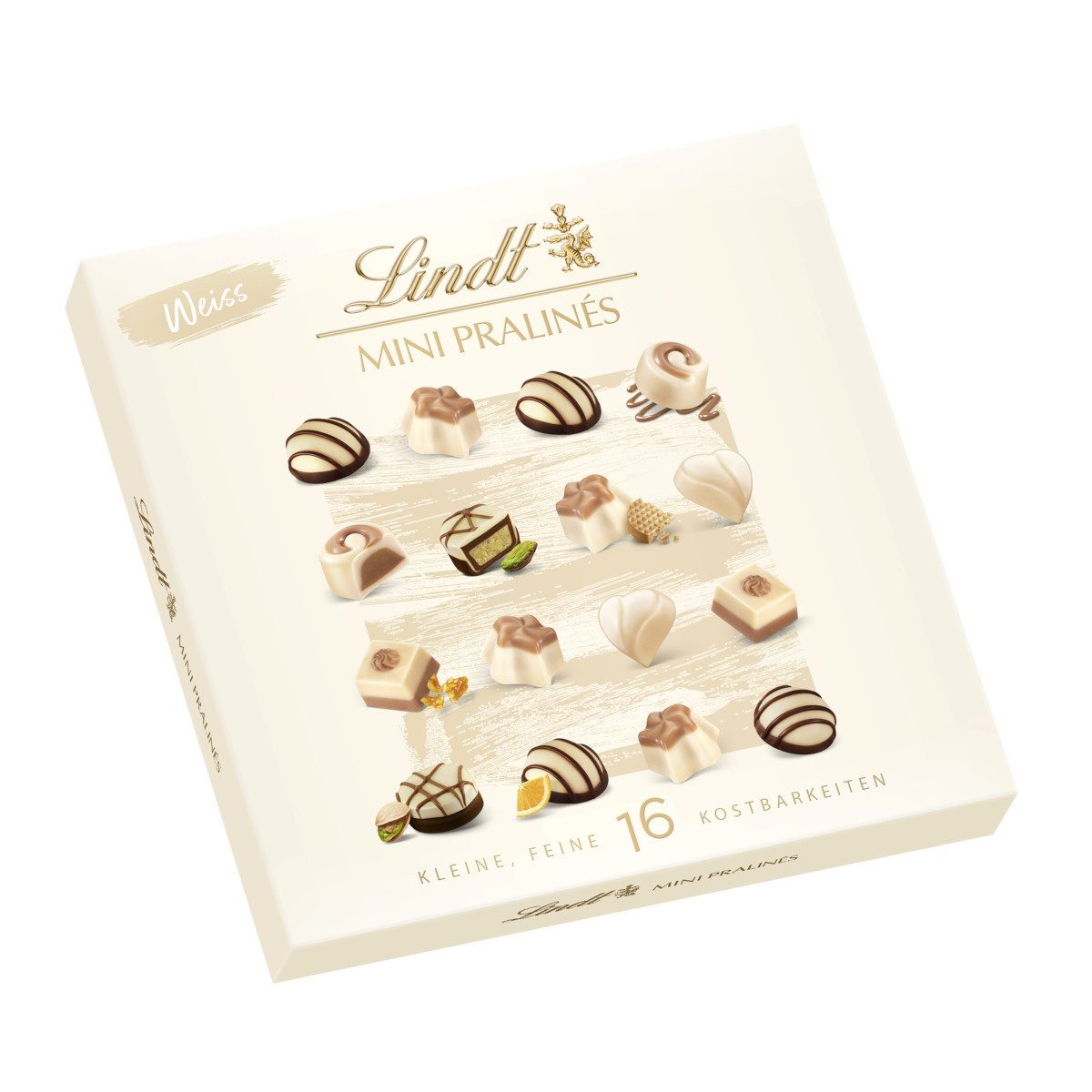 LINDT Schokolade, Lindt Mini Pralines Hell Auswahl kleiner Pralinenspezialitäten 85g