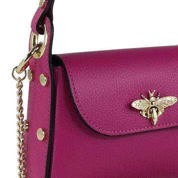 Toscanto Umhängetasche Toscanto Damen Umhängetasche Leder Tasche (Umhängetasche), Damen Umhängetasche Leder, pink, fuchsia, Größe ca. 19cm