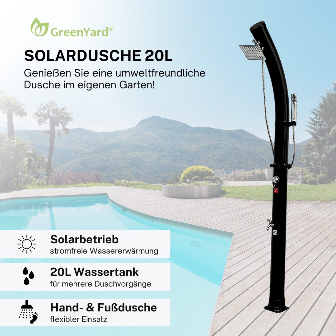 Green Yard Solardusche Solardusche mit 20L Tank und Handbrause (Komplett-Se günstig online kaufen