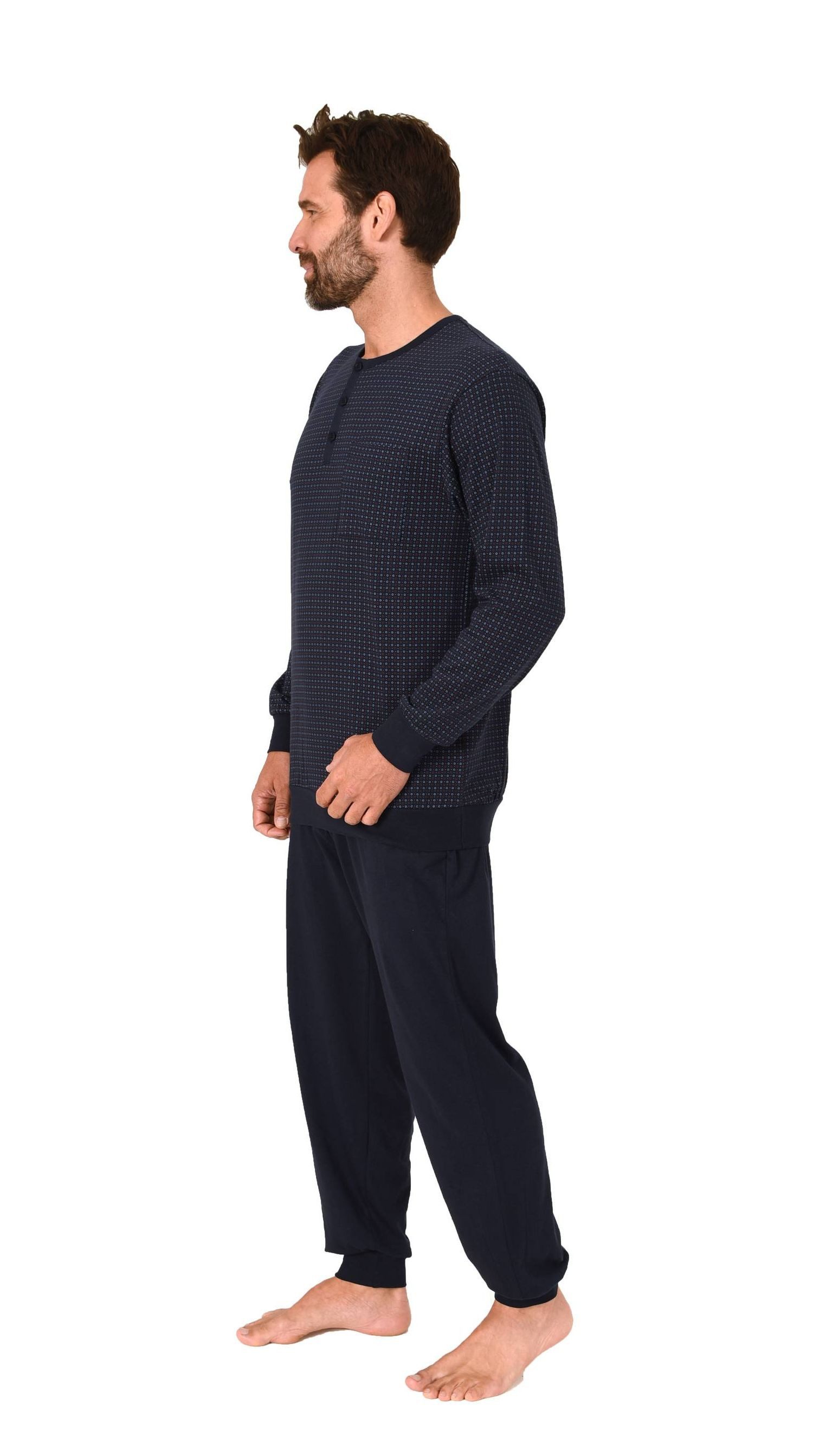 Normann Pyjama Normann Herren Schlafanzug langarm mit Bündchen – auch in Üb günstig online kaufen