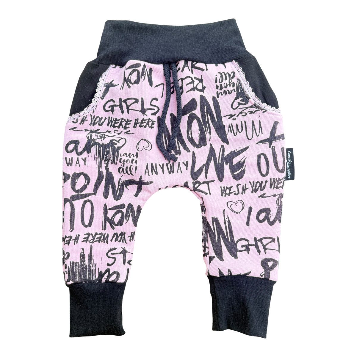Stoffhose Handmade Typo Look Mädchen