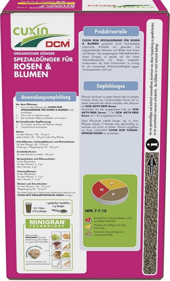 Thumbnail - Cuxin DCM Blumendünger Cuxin DCM Spezialdünger Rosen und Blumendünger 1,5 kg Minigran