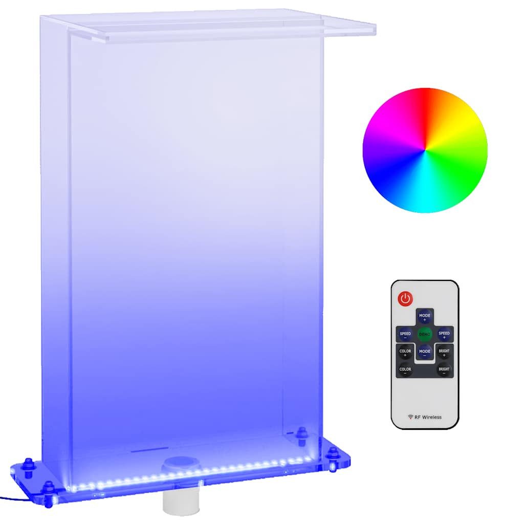 vidaXL Wasserfall Wasserfall-Element mit RGB-LEDs Acryl 51 cm