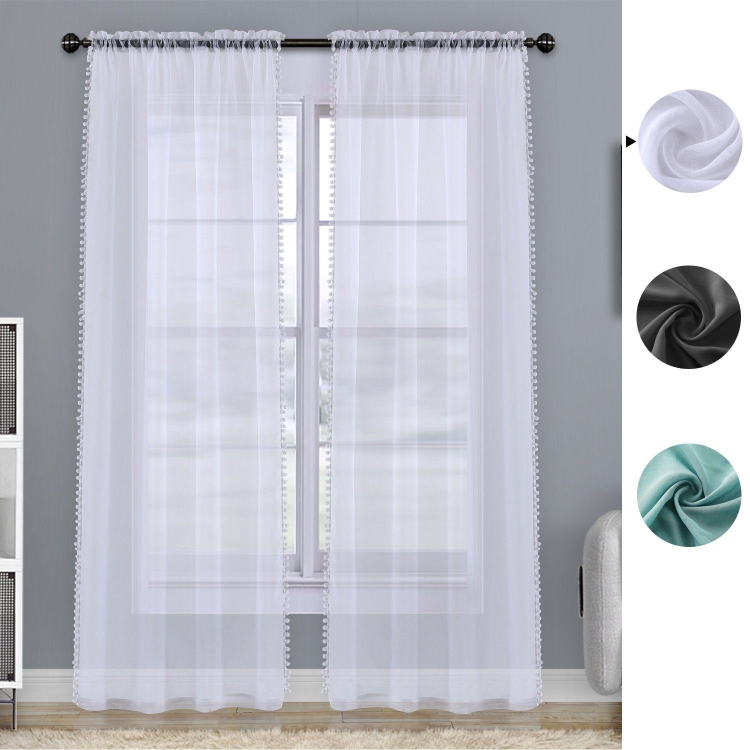 BYSURE Vorhang, Stangendurchzug (2 St), halbtransparent günstig online kaufen