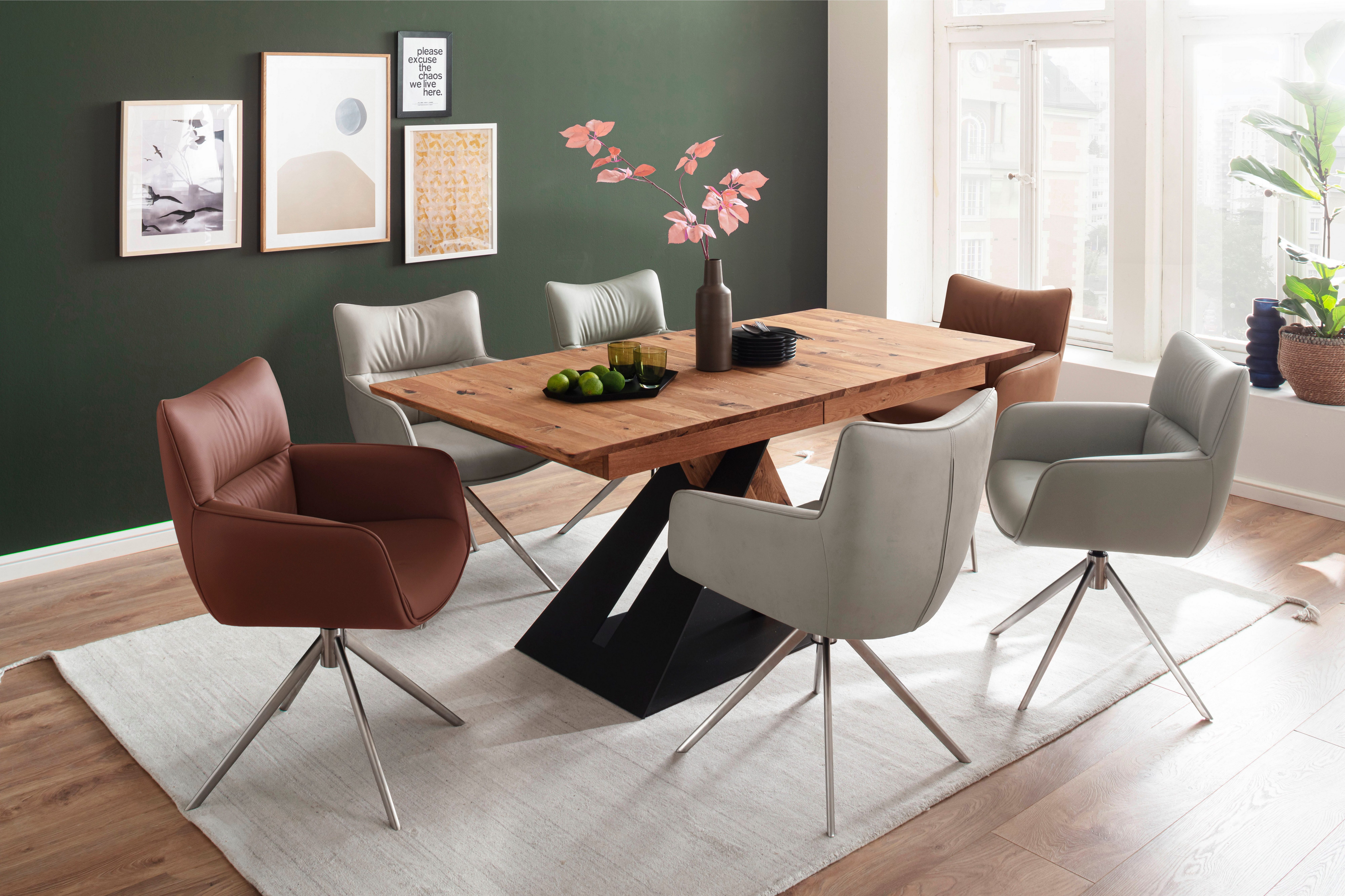 Esszimmerstuhl furniture gebürstet | MCA LIMONE Edelstahl creme | creme