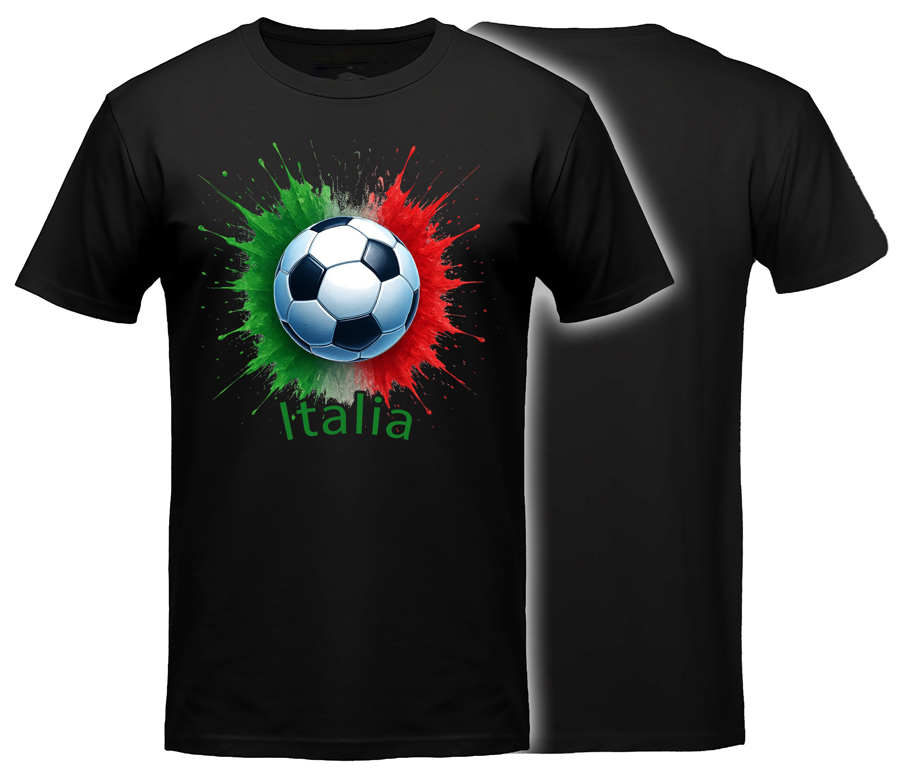 MyDesign24 T-Shirt Fussball Shirt - WM T-Shirt schwarz Herren und Damen Fussball kurzarm Italien Fan-Shirt i677