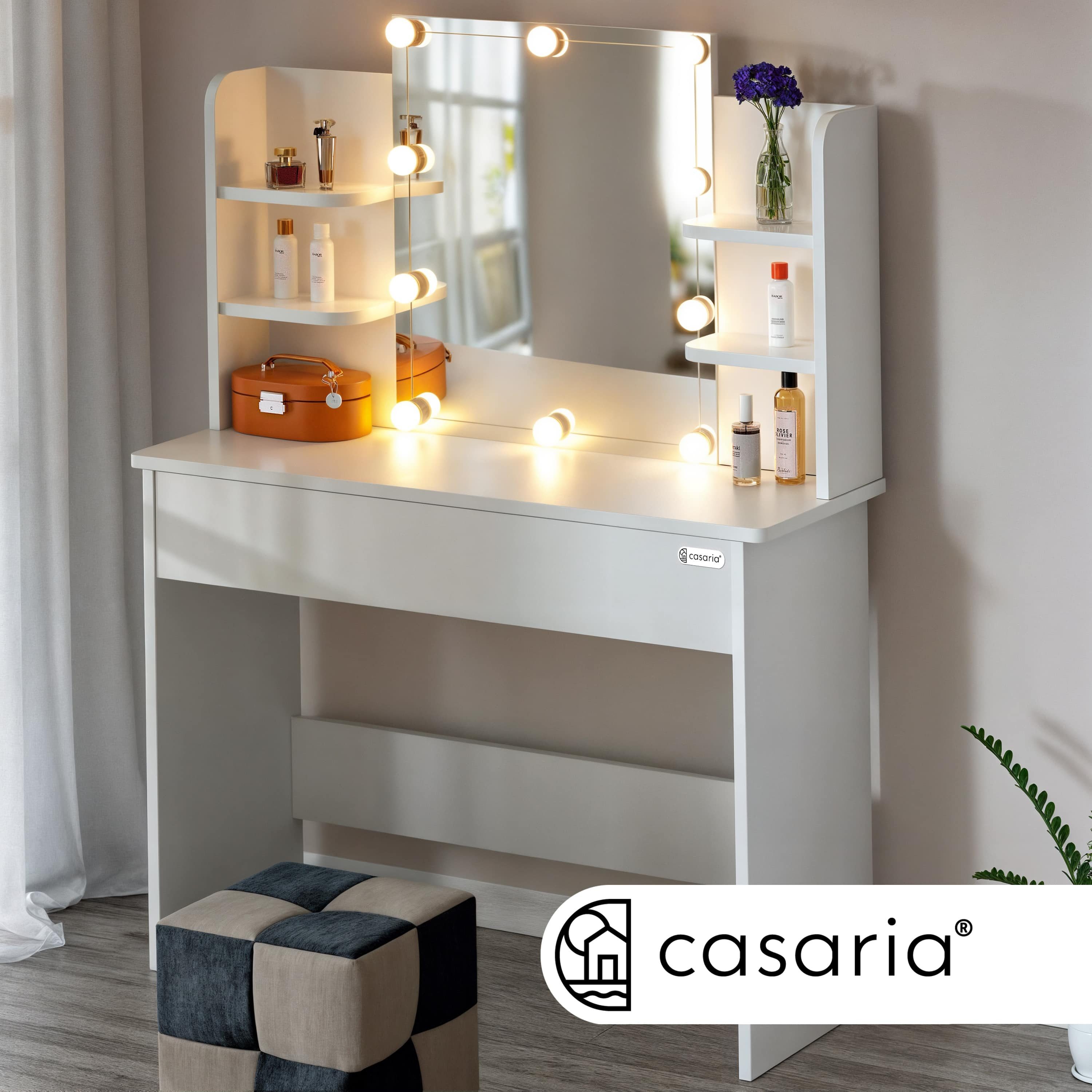 Casaria Schminktisch Lucia, mit Spiegel LED günstig online kaufen