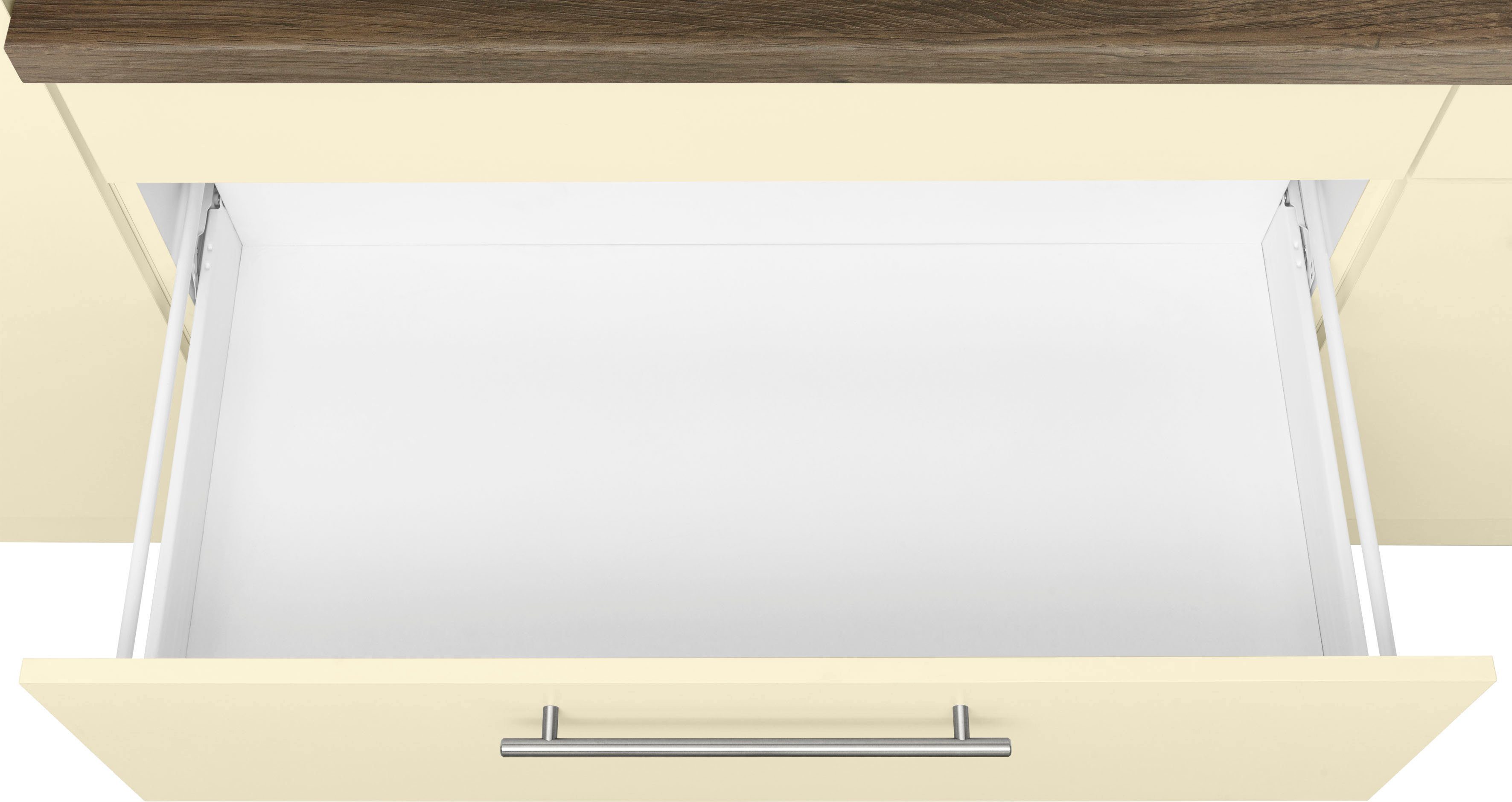 wiho Küchen Winkelküche Unna, mit 260 E-Geräten, x | 220 vanille Stellbreite Vanille cm