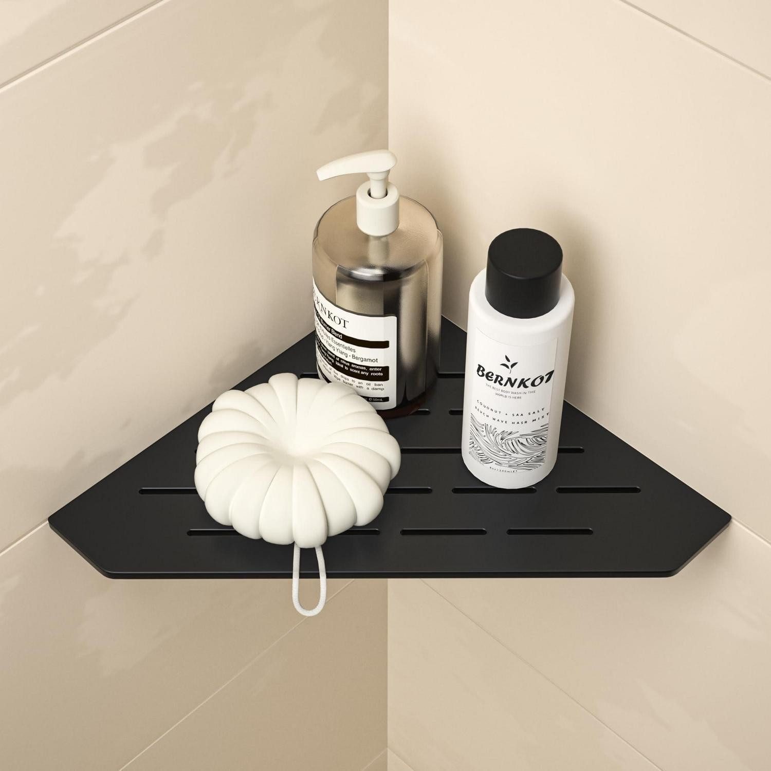 LuxusKollektion Eckregal Duschablage Ecke Edelstahl 254mm Mattschwarz, 1-tlg.