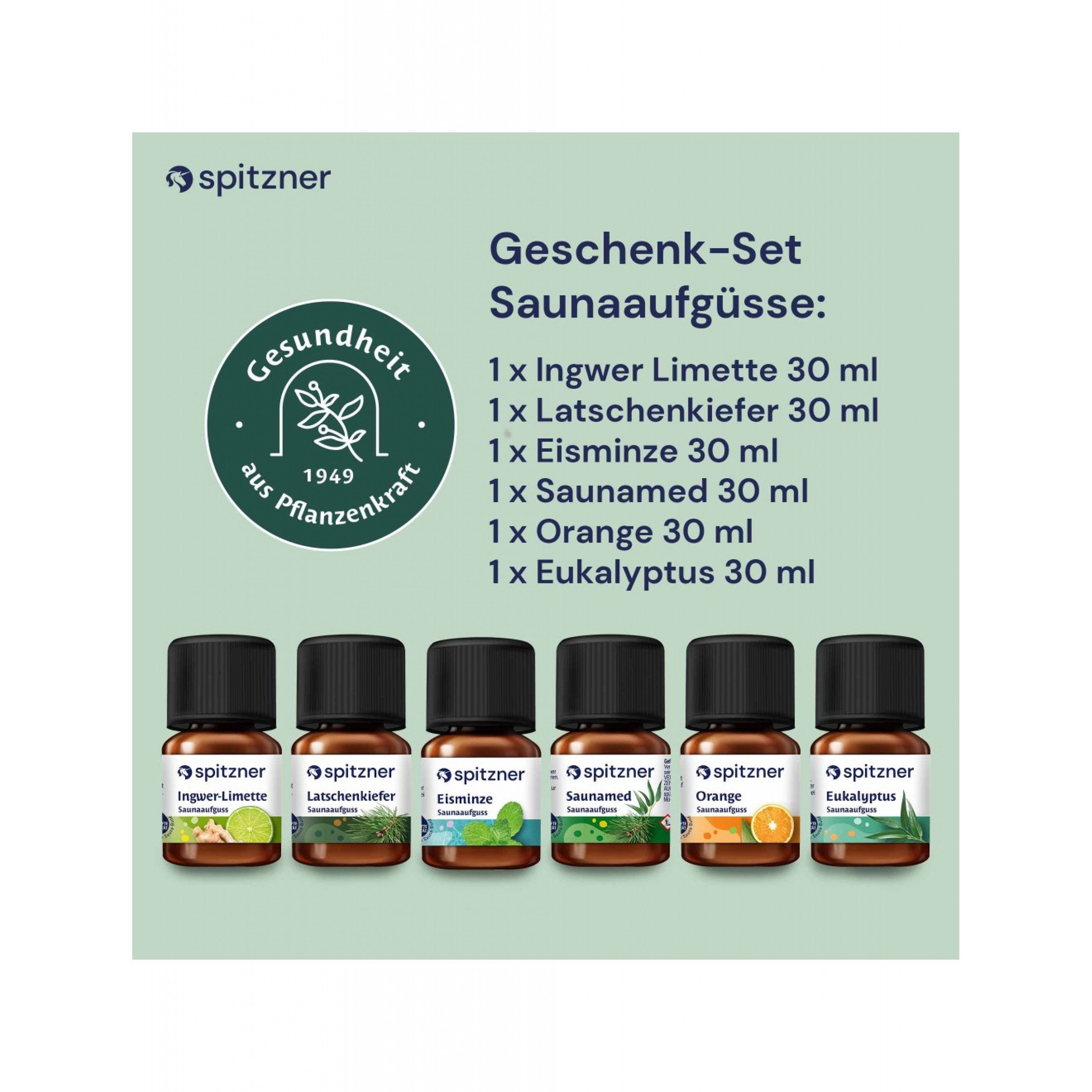 Spitzner Aufgusskonzentrat Spitzner Saunaaufguss-Set Sinnesreise 6x 30ml Aufguss-Set mit