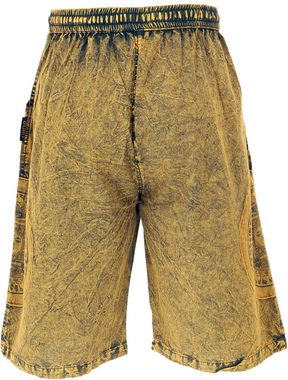 Guru-Shop Relaxhose Ethno Yogashorts, Stonwasch Patchwork Shorts.. Hippie, Ethno Style, alternative Bekleidung