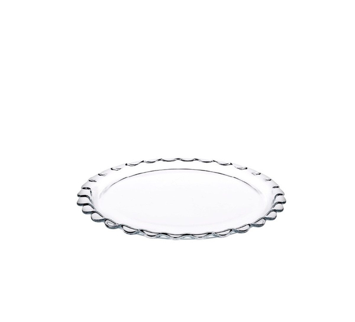 Pasabahce Servierteller Petite Patisserie Servierplatte - ø26,5 cm aus hochwertigem Glas, Glas, (1-tlg., 1x Servierteller), ø26,5 cm