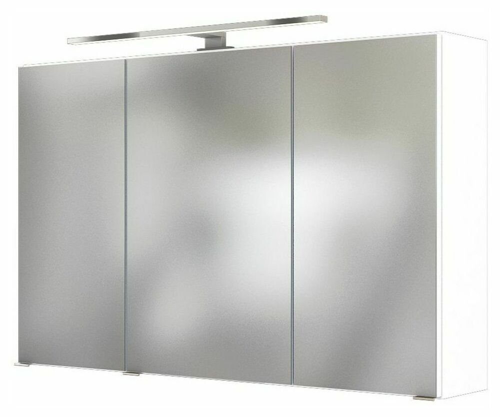 3D-Spiegelschrank 100 inkl LED Beleuchtung PIENZA von Held Möbel Weiß matt günstig online kaufen