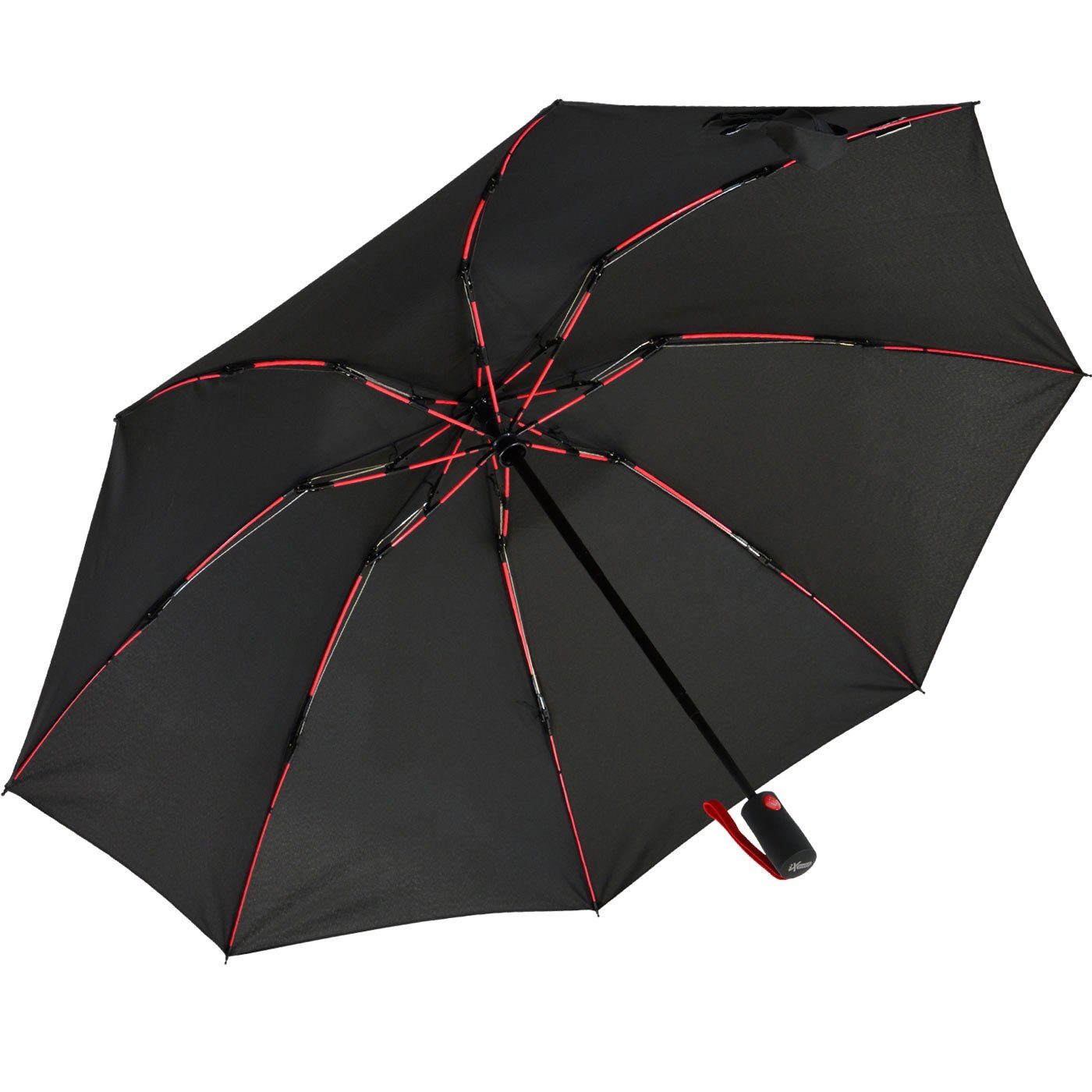 Fiberglas-Automatiksch, bunten stabilen Taschenregenschirm mit schwarz-rot Speichen Reverse iX-brella umgekehrt öffnender