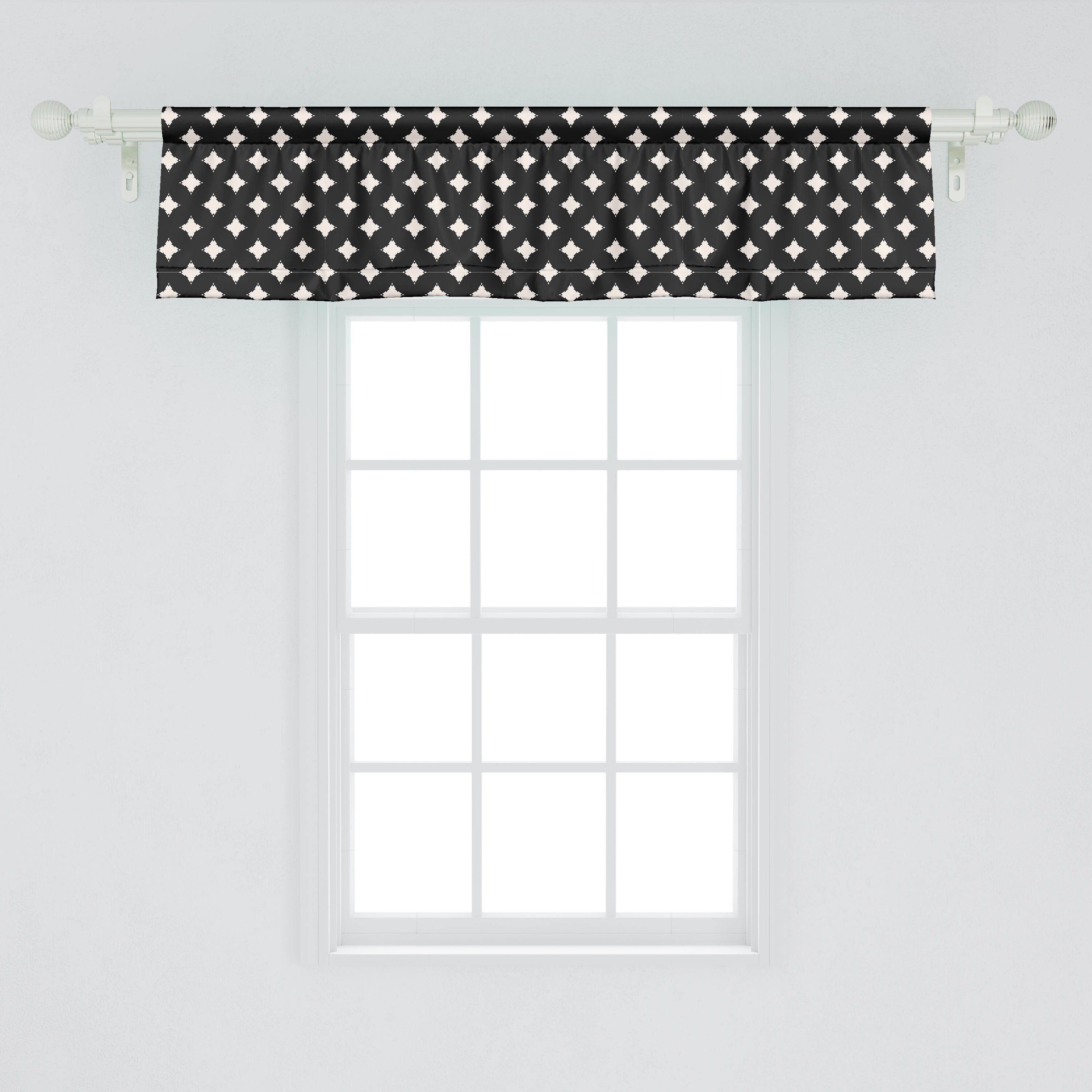 Scheibengardine Vorhang Volant für Microfaser, mit Schmutz-Art-Stern Küche Geometrie Schlafzimmer Abstrakte Dekor Stangentasche, Abakuhaus