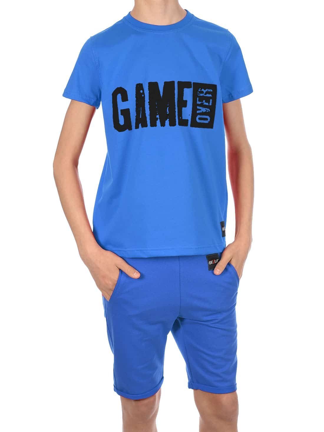BEZLIT T-Shirt & Shorts Jungen Sommer Set (1-tlg) mit elastischem Bund Blau / Blau