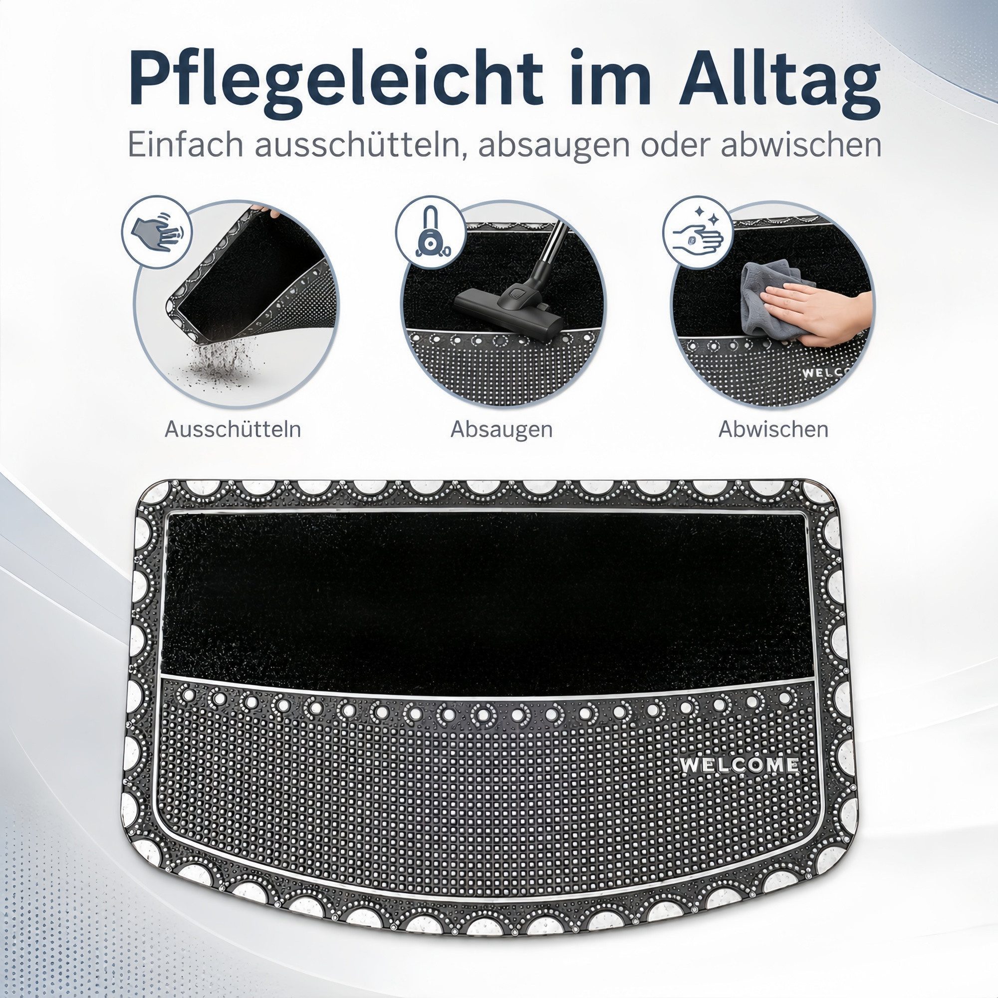 Fyrove Fußmatte Fußmatte 45 x 70 cm, dekorative Welcome Türmatte rutschhemmend, Schmutzfangmatte für Haustür,Flur,Balkon&Terrasse für Innen und Außen – Bild 5 von 5