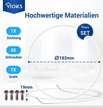 VIOKS Montagezubehör Geschirrspüler Dichtung Set wie Bosch 12005744 (Set, 1 St., 1x Dichtung, 1x Draht, 4x Schrauben), 182mmØ für Pumpentopf Geschirrspüler