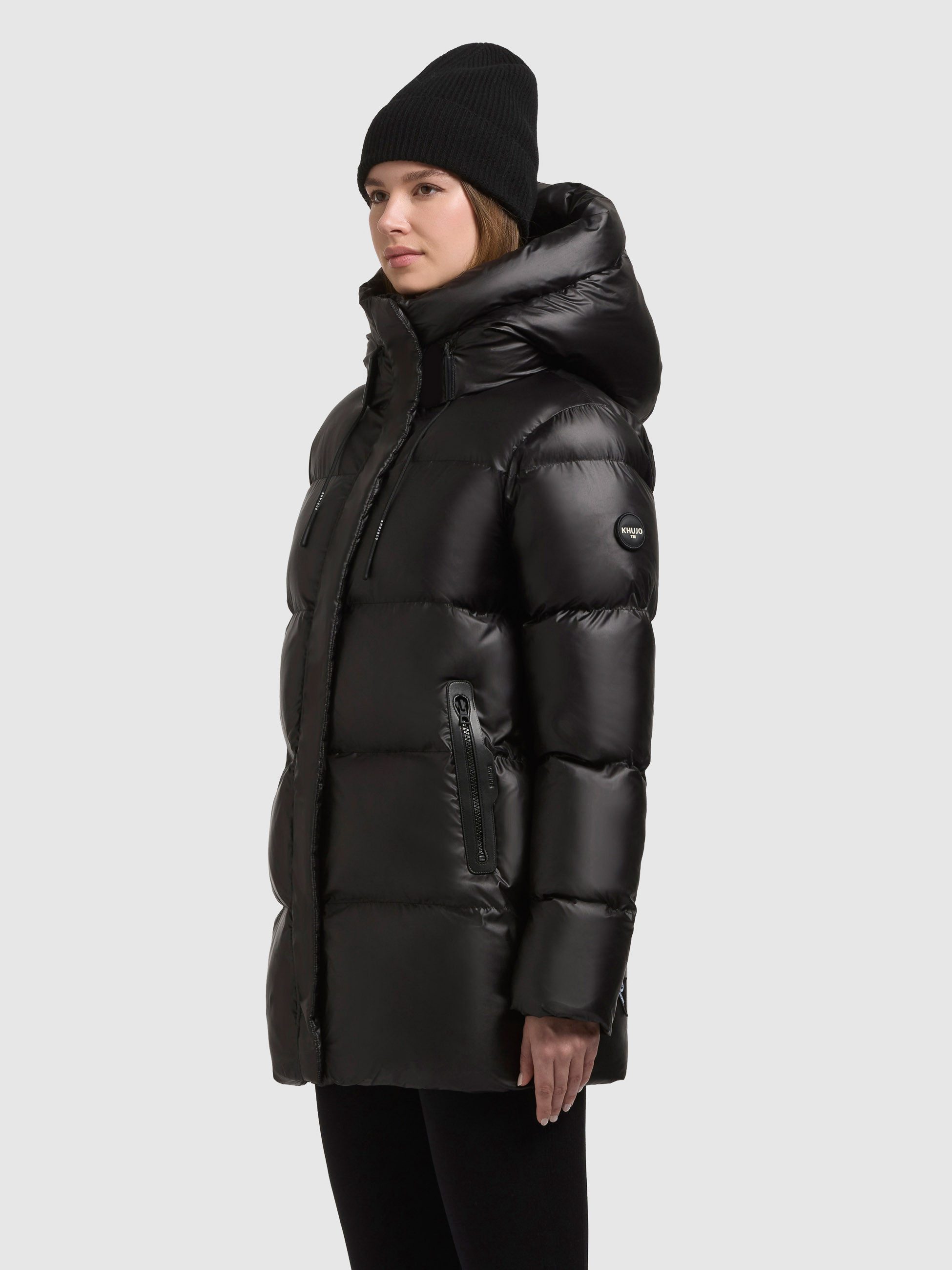 khujo Steppjacke DROWN SHINY mit Kapuze und Kordelzug
