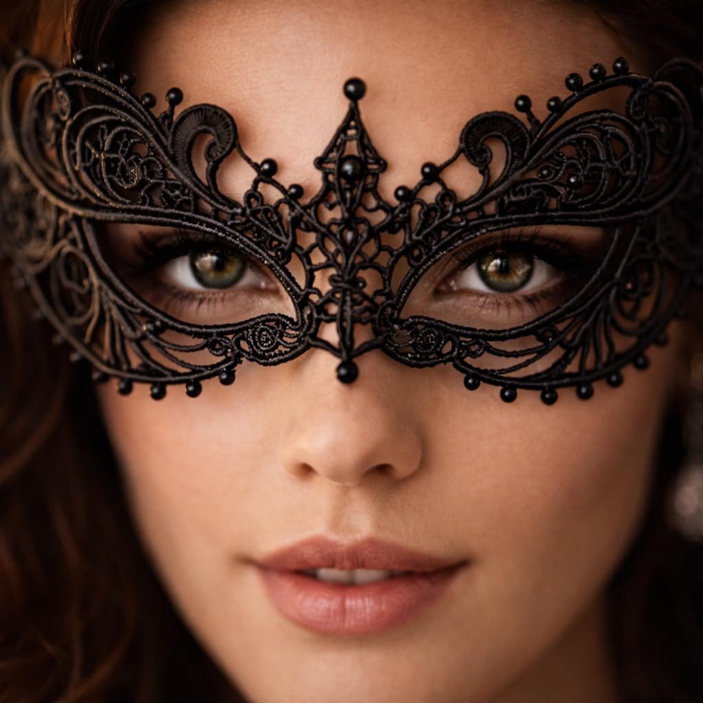 TK Gruppe Verkleidungsmaske Augenmaske – Gothic & Venezianisch Spitze Maske – Fasching & Karneval