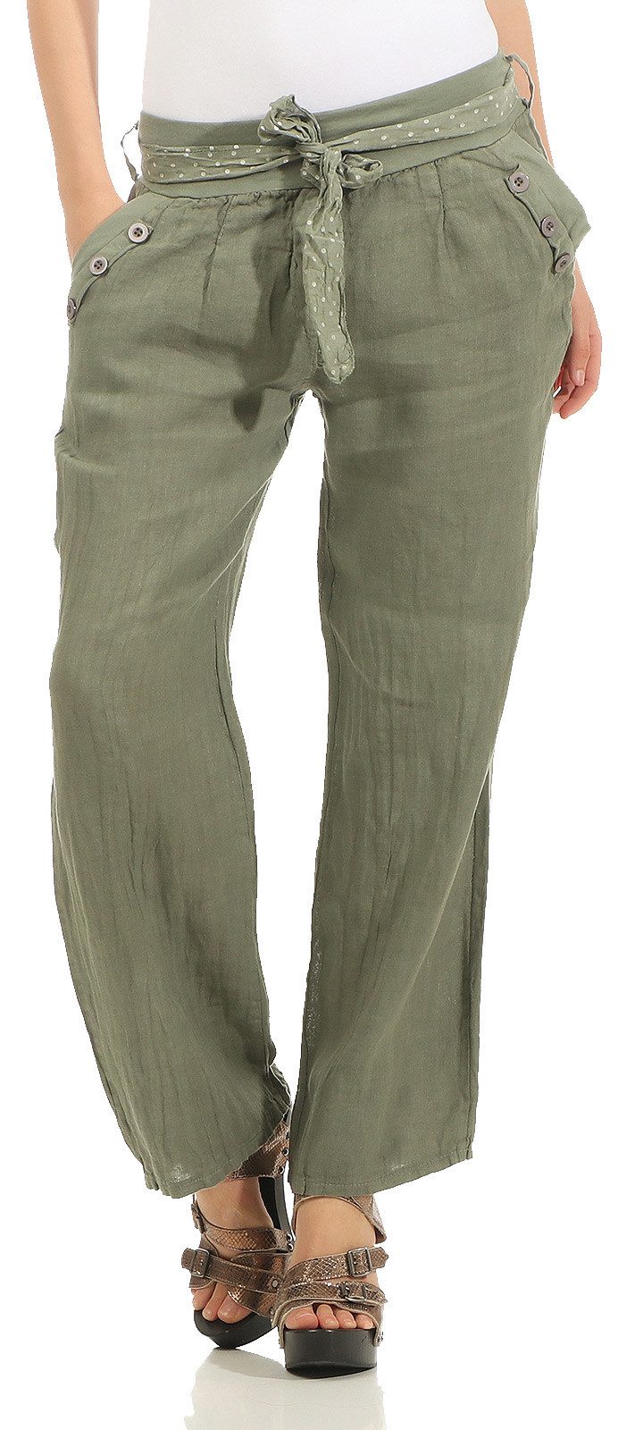 Mississhop Leinenhose Damen 100 % Leinen günstig online kaufen