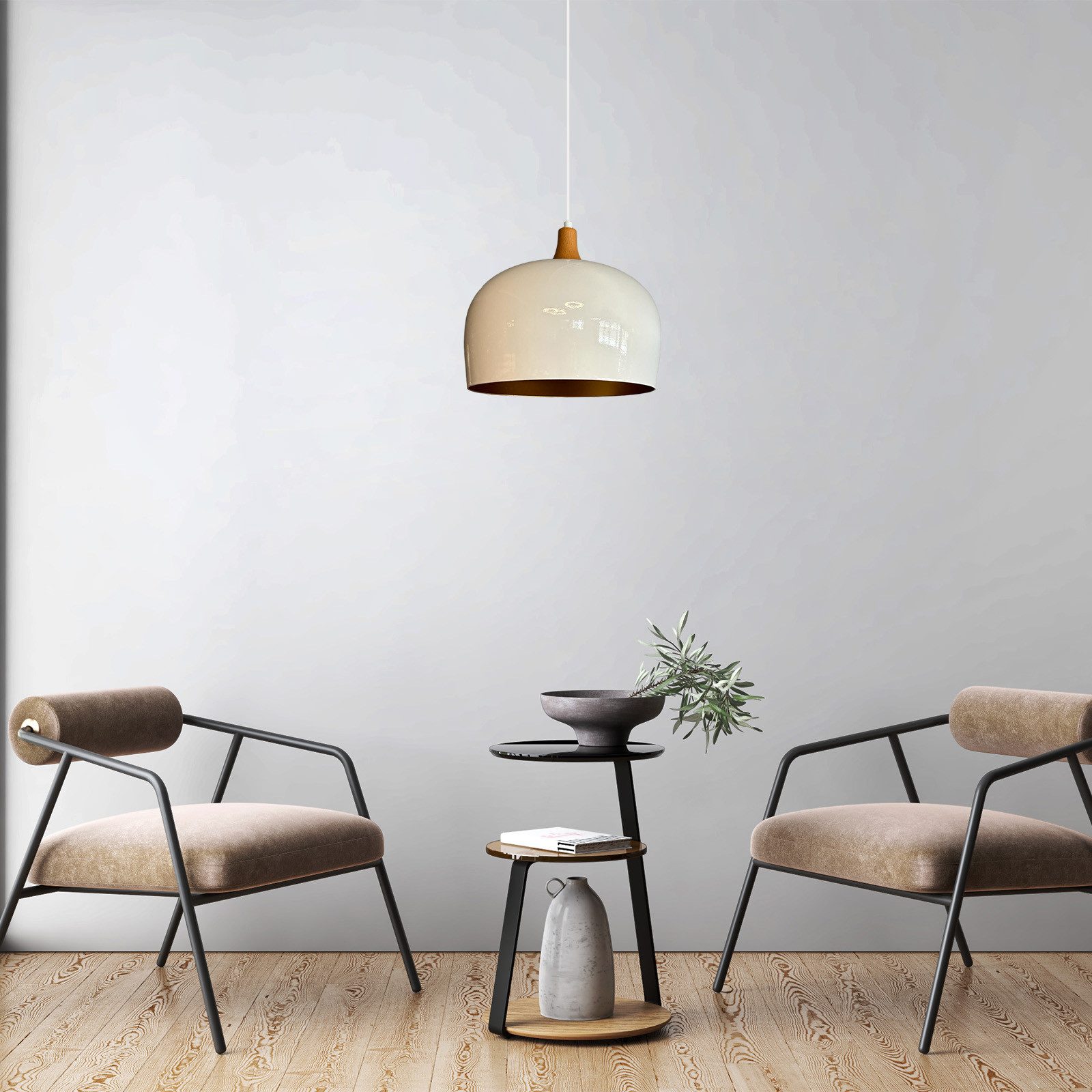 Bamyum Pendelleuchte Pendelleuchte Kreis Durchmesser, Ø30, E27, Metall Moderne Lampe, ohne Leuchtmittel, E27, Dimmbar, Einstellbare Kabellänge